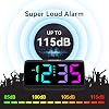 Netzu Loud Alarm Clock for Bedroom, Digital Alarm Clock with RGB Led Display, Dual Alarm, 5 Dimmers, 4 Volumes, Power-Off Memory, Mians Powered Bedside Clocks for Heavy Sleeper Kids Teens Elderly
