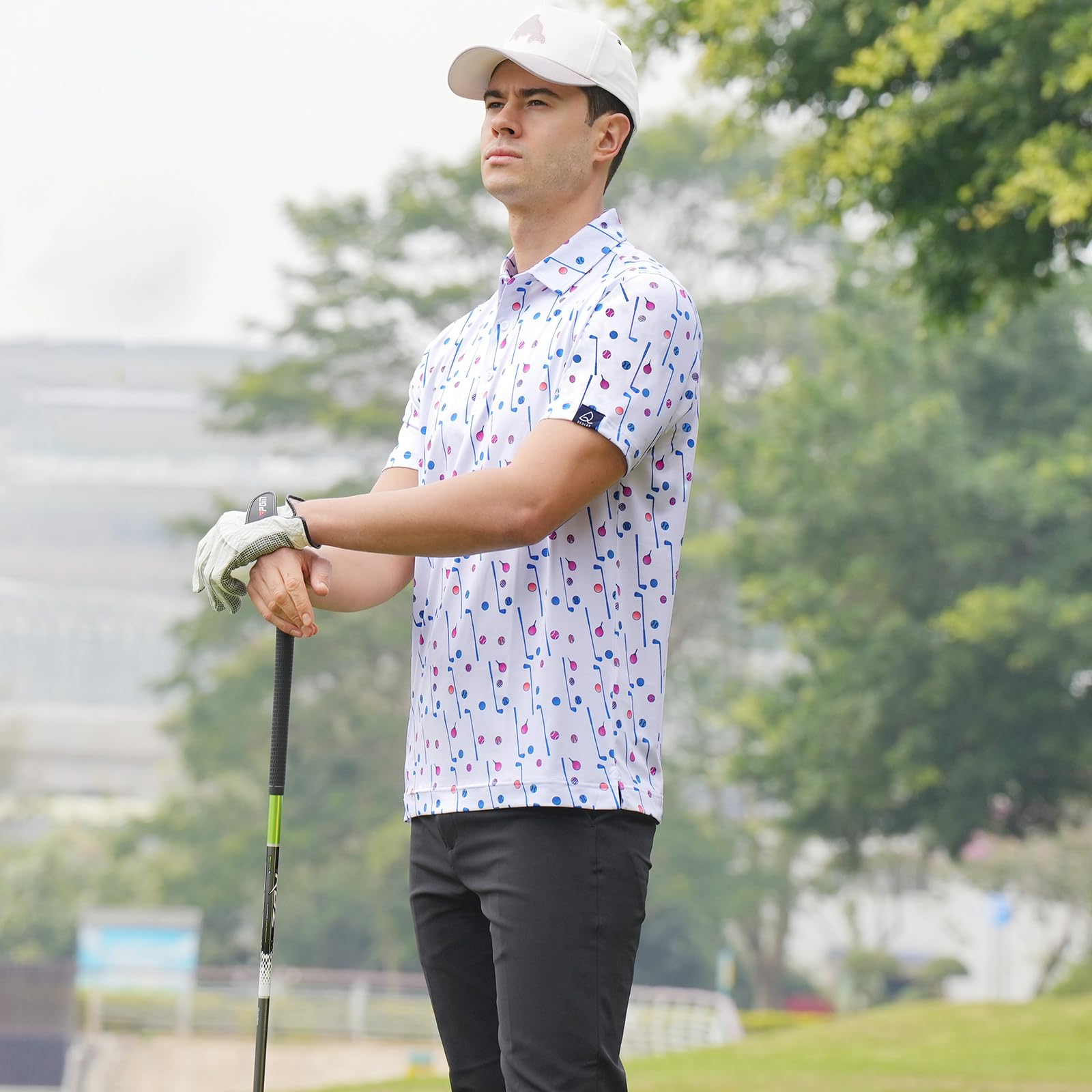 DEOLAX Polo da uomo Performance Moisture Wicking Mens Golf Shirt Casual Dry Fit Polo a maniche lunghe e corte