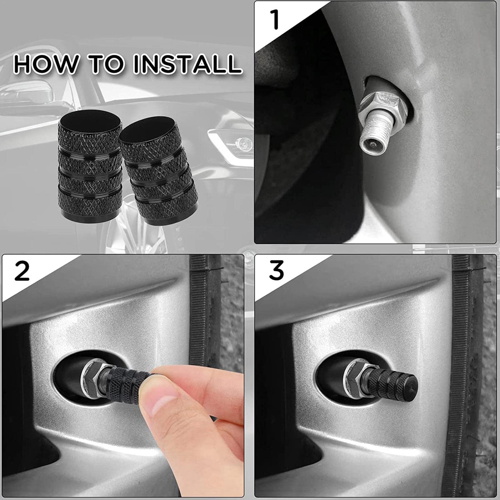 Eastuy Set Di Tappi Per Valvola Pneumatici, In Alluminio, Per Tappi D'aria E Biciclette - Foto 2