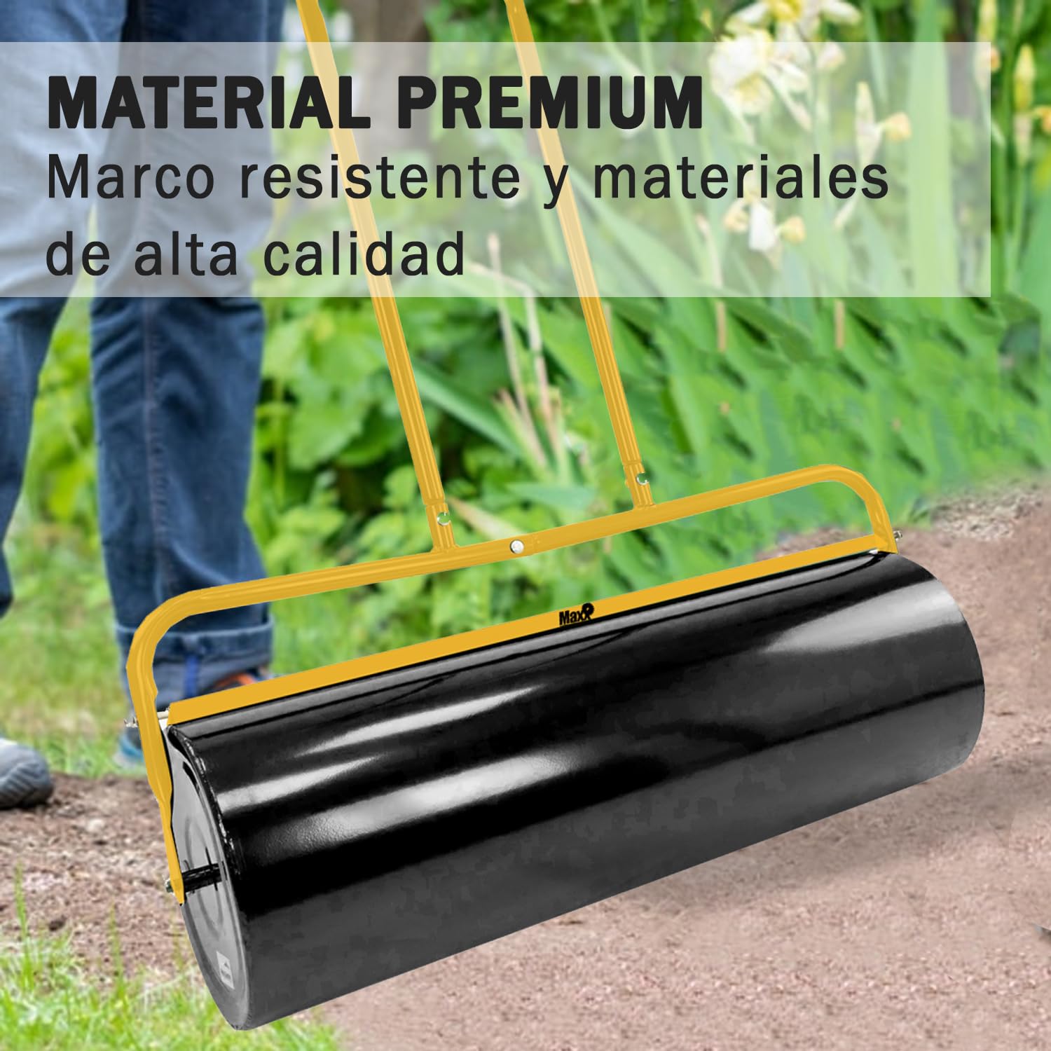 MaxxGarden - Rodillo para césped (acero, 90 cm de ancho, 33 cm de diámetro)