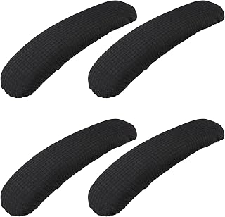 KALIONE Office Chair Arm Covers, Armrest Slipcover Pads, Removable Office Chair Cover, Chair Arm Pads Arm Protectors, Office Removable Arm Rest Covering, Elastic Chair Armrest Cover(2 Pairs Black)