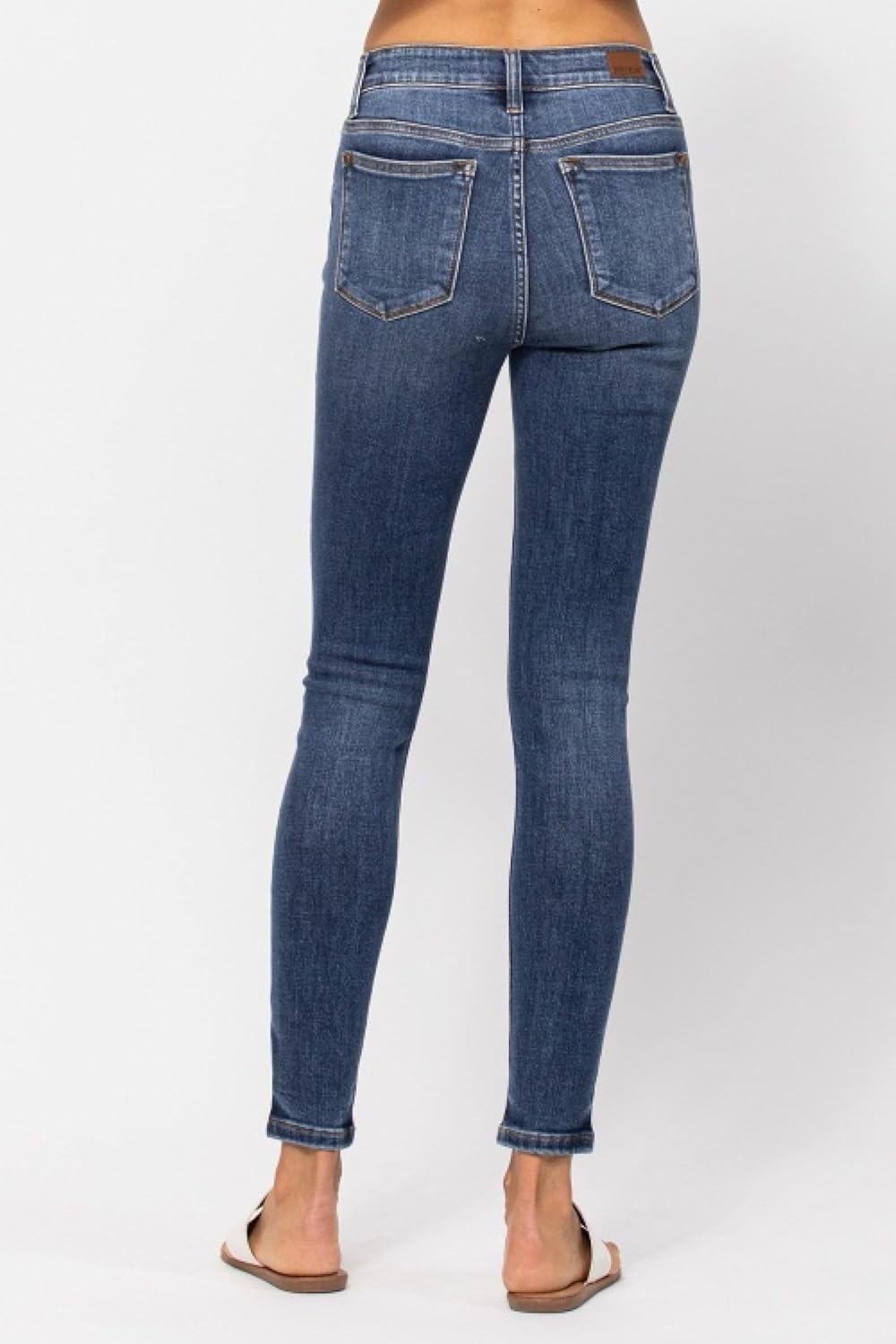 Judy Blue Classic Mid Rise Skinny Jeans for Women Handsand Comfortable Cotton Denim Pants-82252 - Image 4