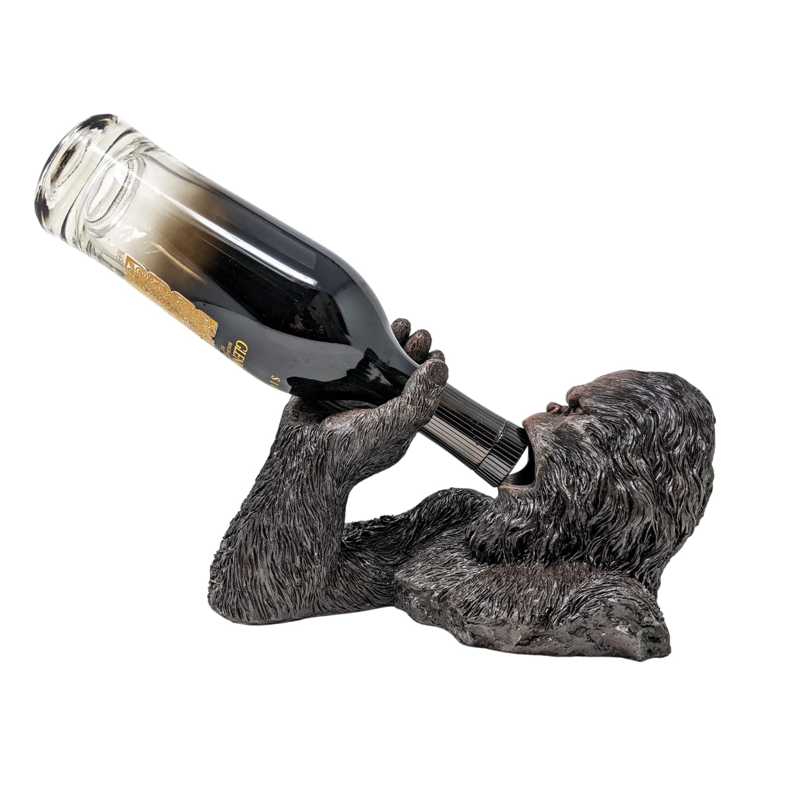 Bigfoot Bourbon Bottle Holder – Handcrafted Resin Sasquatch Bottle Holder – Unique Rustic Dining, Lodge, Cabin, and Bar Décor – Ideal for Bourbon, Whiskey, and Spirits – Gift for Bigfoot Enthusiasts