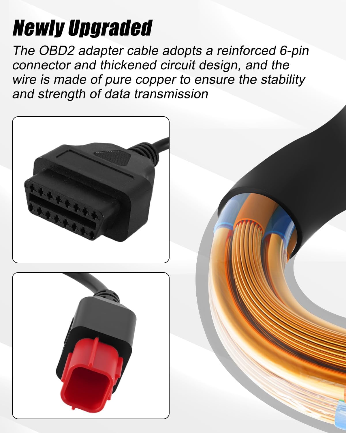 6 Pin OBD2 Adapter Cable Fit for Moto Guzzi V100/ V85TT KTM