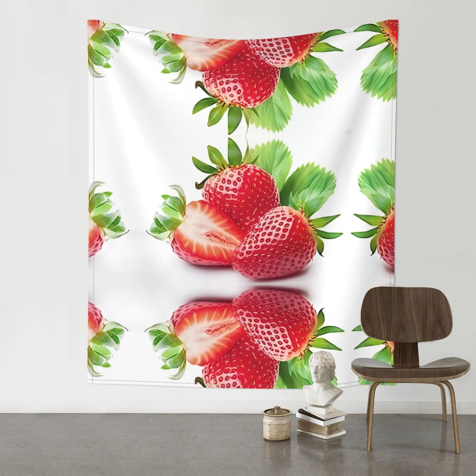 YYHWHJDE Strawberry Prints Wall Tapestry 60x51in - High-Grade Polyester Throw Blanket for Bedroom, Dorm, Beach & Picnic Decor