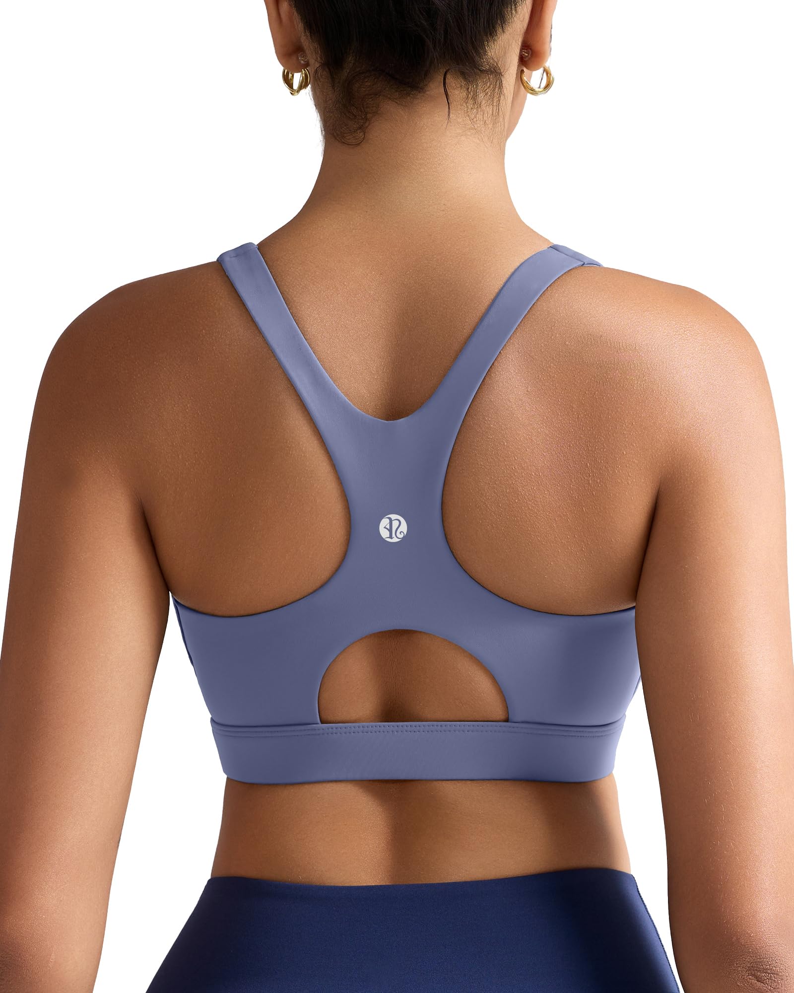 RUNNING GIRL Sports Bras for Women High Support,Racerback High Impact Light Blue Bra Moulded Cup Workout Bra for Large Bust(WX3047 Light Blue M)