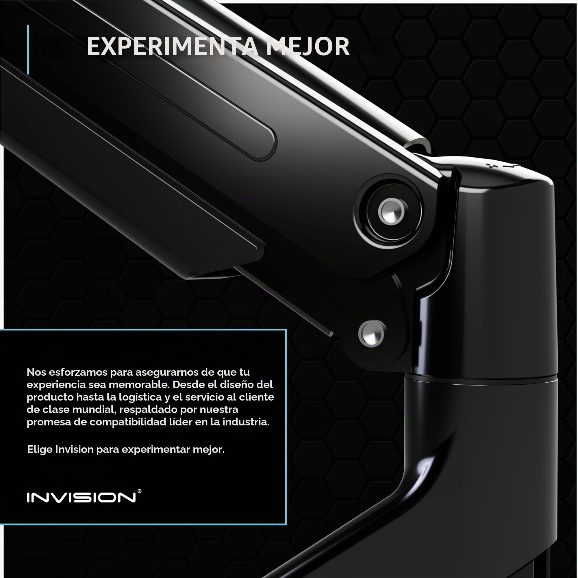 Invision Soporte de Brazo para Monitor para Pantallas 24-40" Abrazadera de Escritorio Ergonómica Ajustable en Altura VESA 75/100mm 2-15kg (MX450)