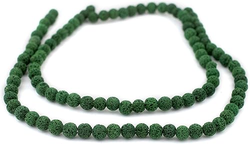 Vista 3 de TheBeadChest Cuentas de lava volcánica verde (0.315 in)