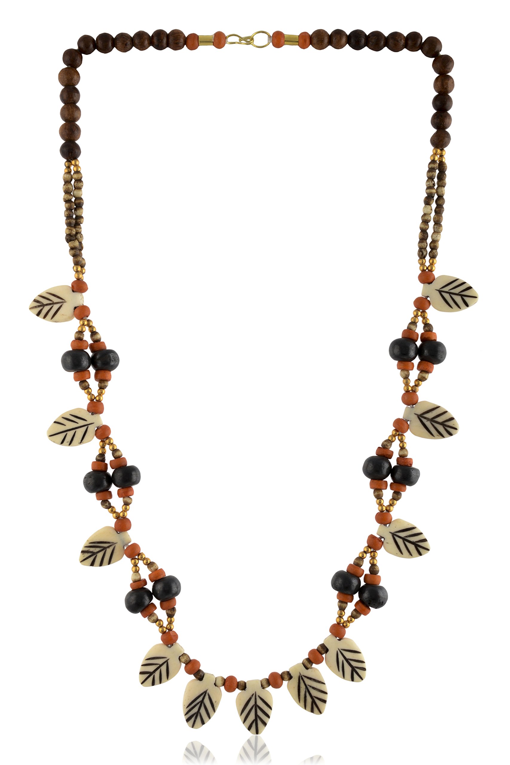 White Wood Strand Necklace for Women (MLTR258)