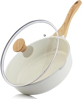 SENSARTE Nonstick Ceramic Sauté Pan 11-Inch, Non-toxic Deep Frying Pan Skillet with Lid, Healthy Jumbo Cooker, Stay Cool Handle, Induction Compatible, PFOA & PFAS Free
