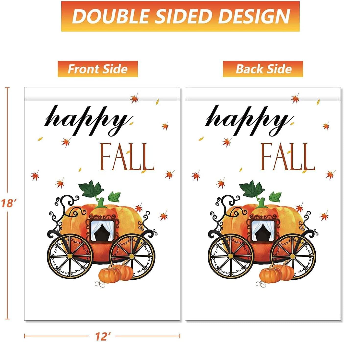Garden Flag, Fall Garden Flag Yard Flag Double Sided Garden Decoration, Pumpkin Cart Garden Flag for Indoor & Outdoor Décor Autumn Thanksgiving Day Halloween Yard Flag ( 12*18 Inch) : Patio, Lawn & Garden