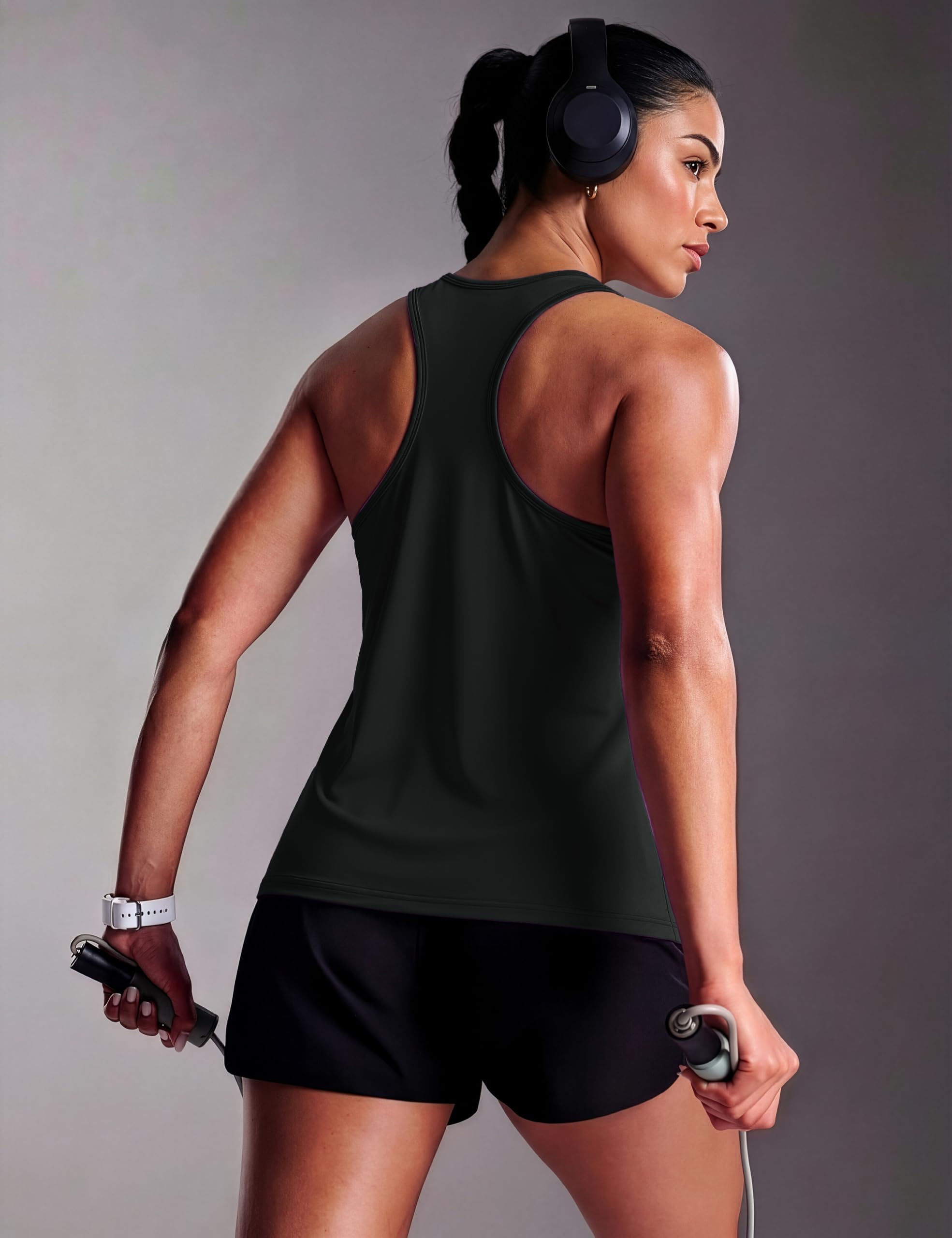 Close-up of the UPF 80+ fabric weave on the MAGCOMSEN tank top.