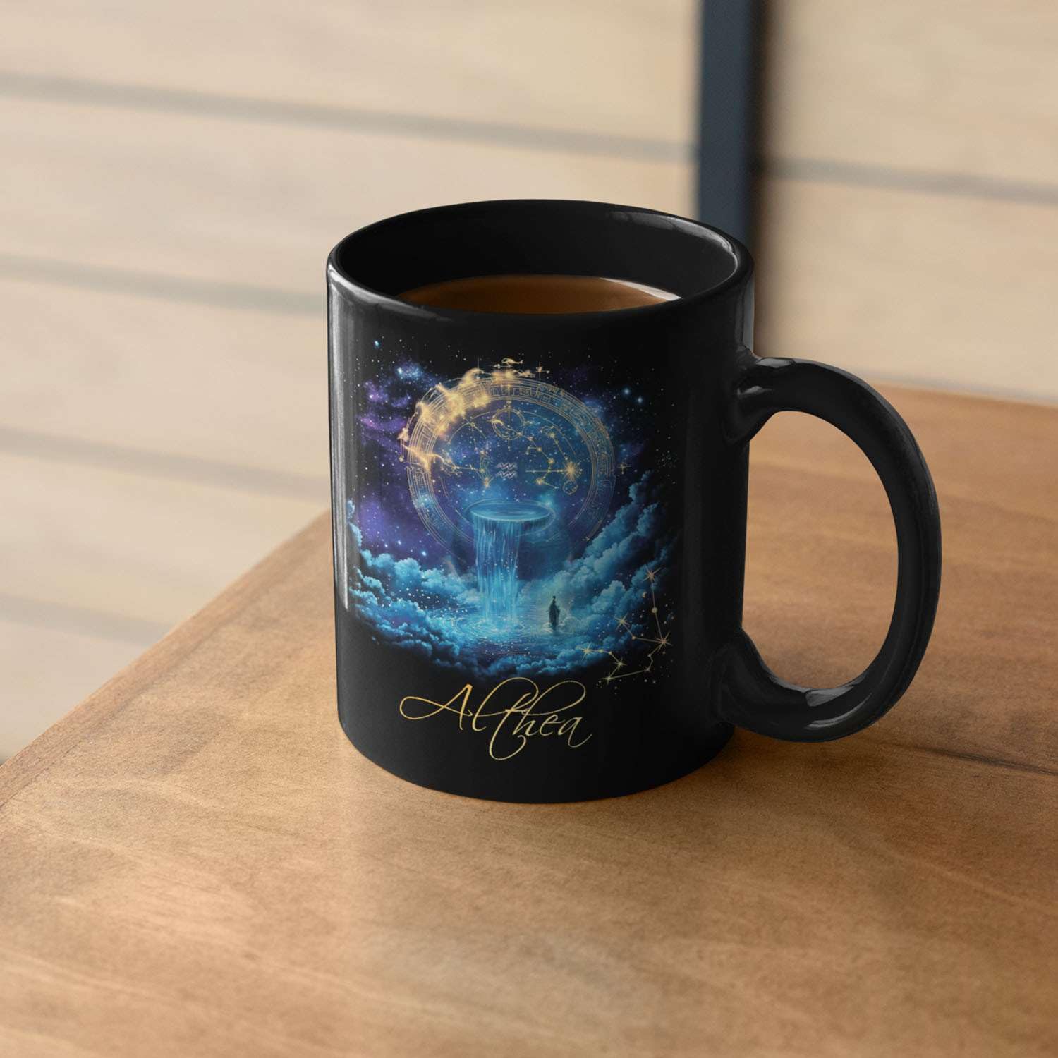 Amazon.com: Personalized Name Aquarius Zodiac Ceramic Mug, Vibrant  Astrological Sign Coffee Cup, Customized Constellation Black Mug 11oz 15oz,  Custom Astronomical Design With Constellations Mug : Home & Kitchen