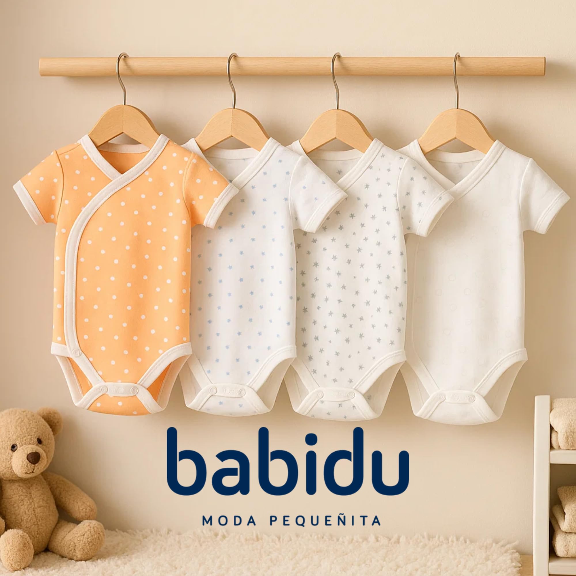 BABIDU Body niemowlęce z krótkim rękawem, 100% miękka, oddychająca bawełna, unisex, odzież dla niemowląt, chłopców i dziewczynek, body dla noworodków, idealne do skóry wrażliwej i na co dzień