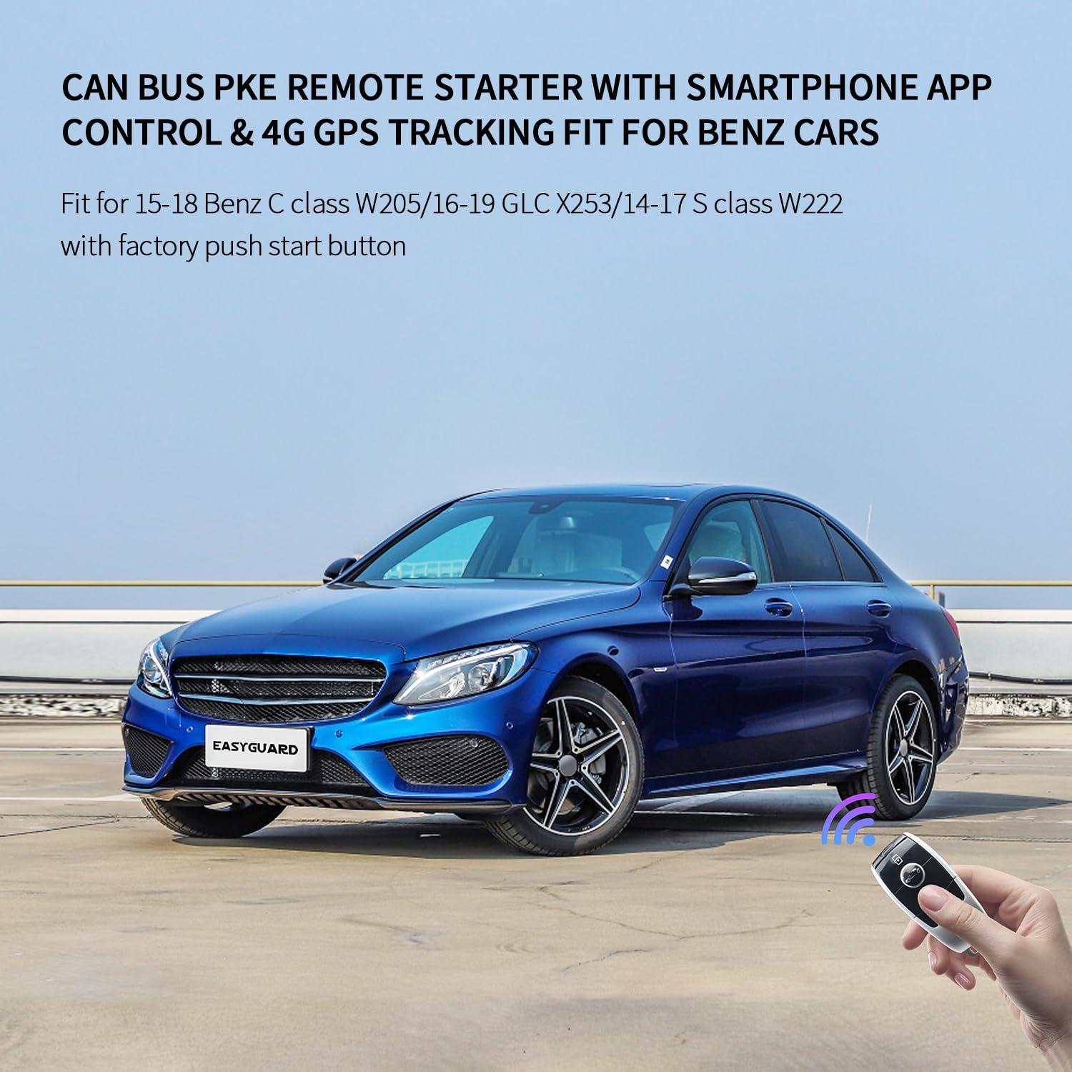 EASYGUARD PKE Remote Starter NFC Lock Unlock System Only Fit for 15-18 Benz C Class W205/16-19 GLC X253/14-17 S Class W222 with Factory Push Start Button