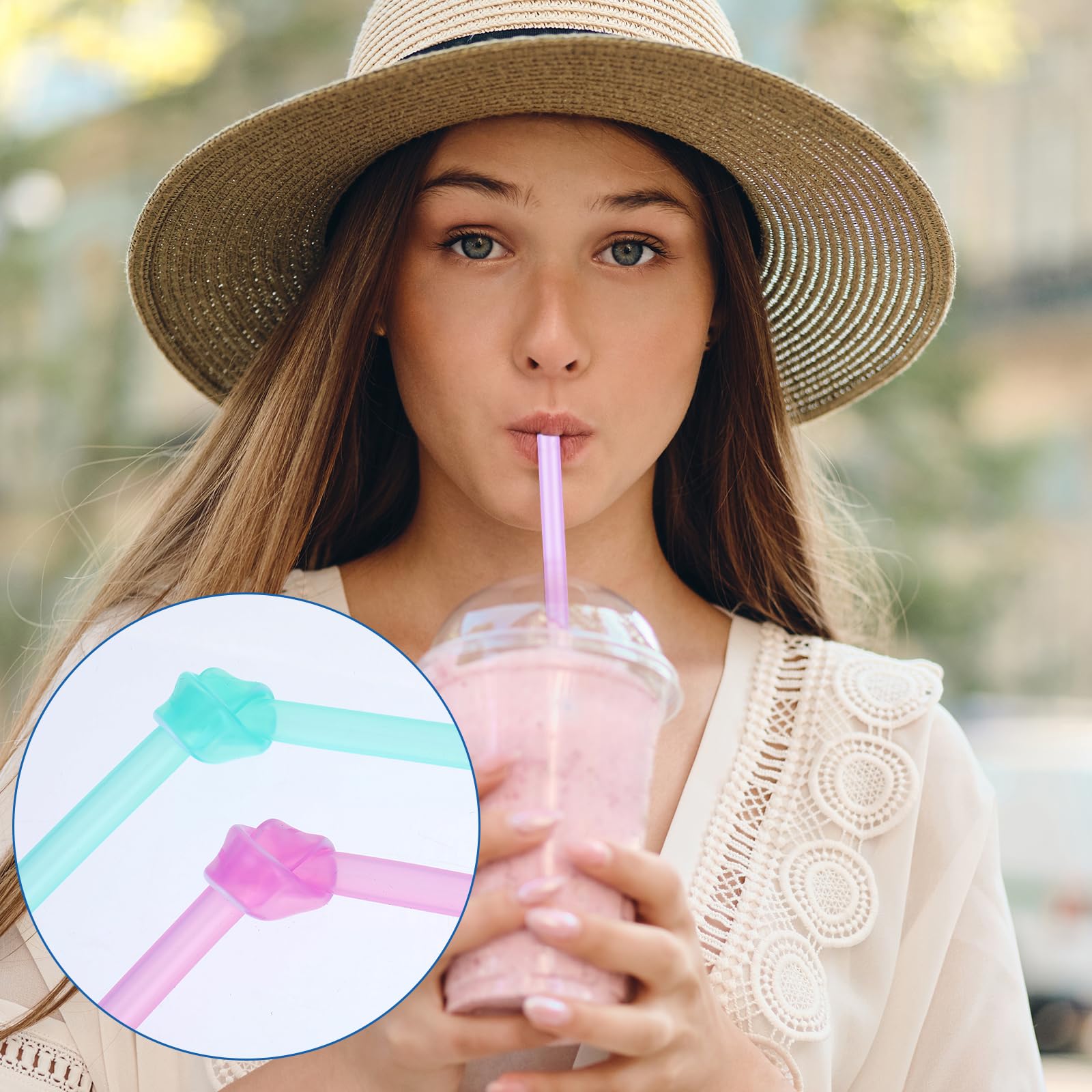 Lot De 18 Pailles Réutilisables En Silicone Coloré Pour Thé Au