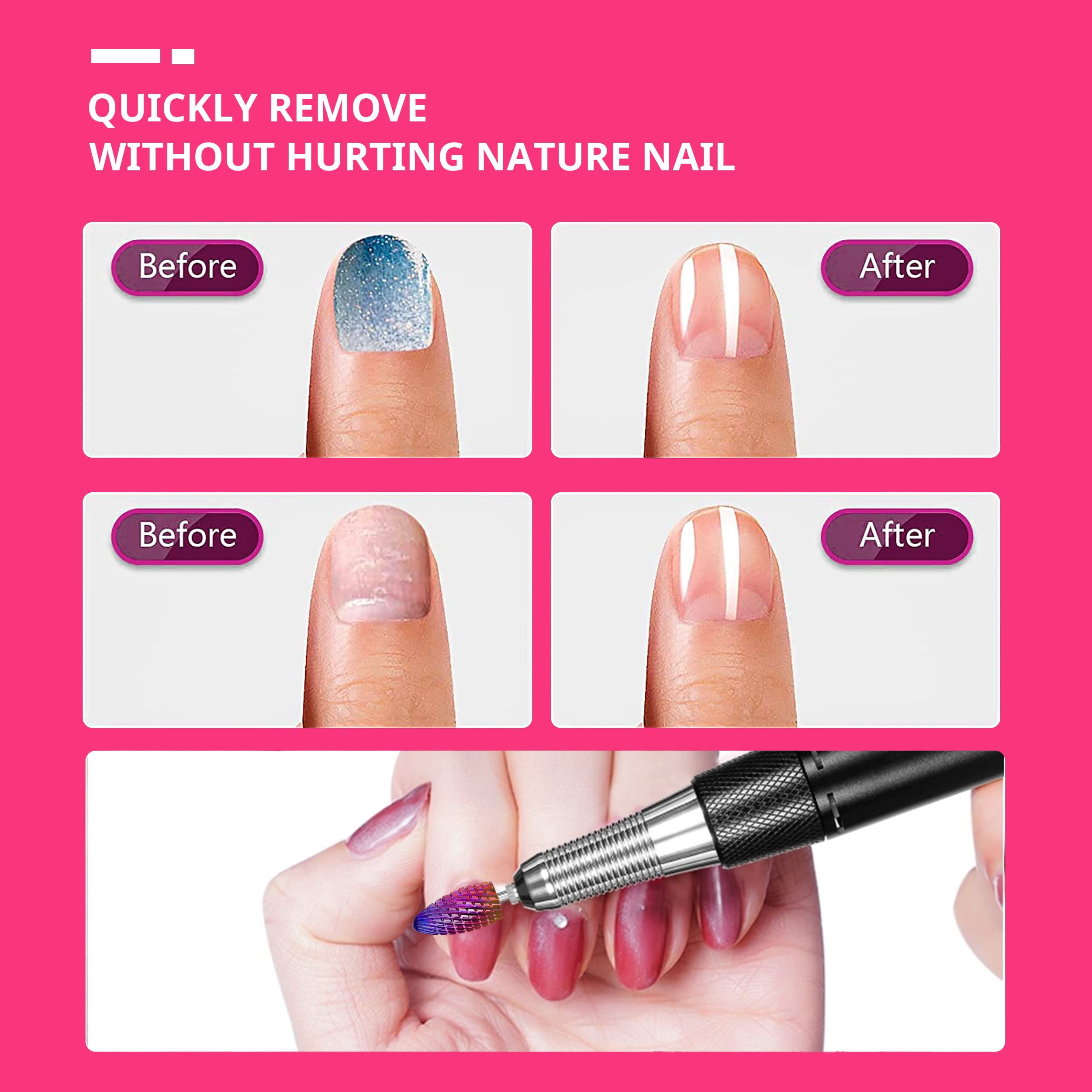 Amazon.co.jp: NYKAA 10個 ネイルドリルビットセット、3/32インチ