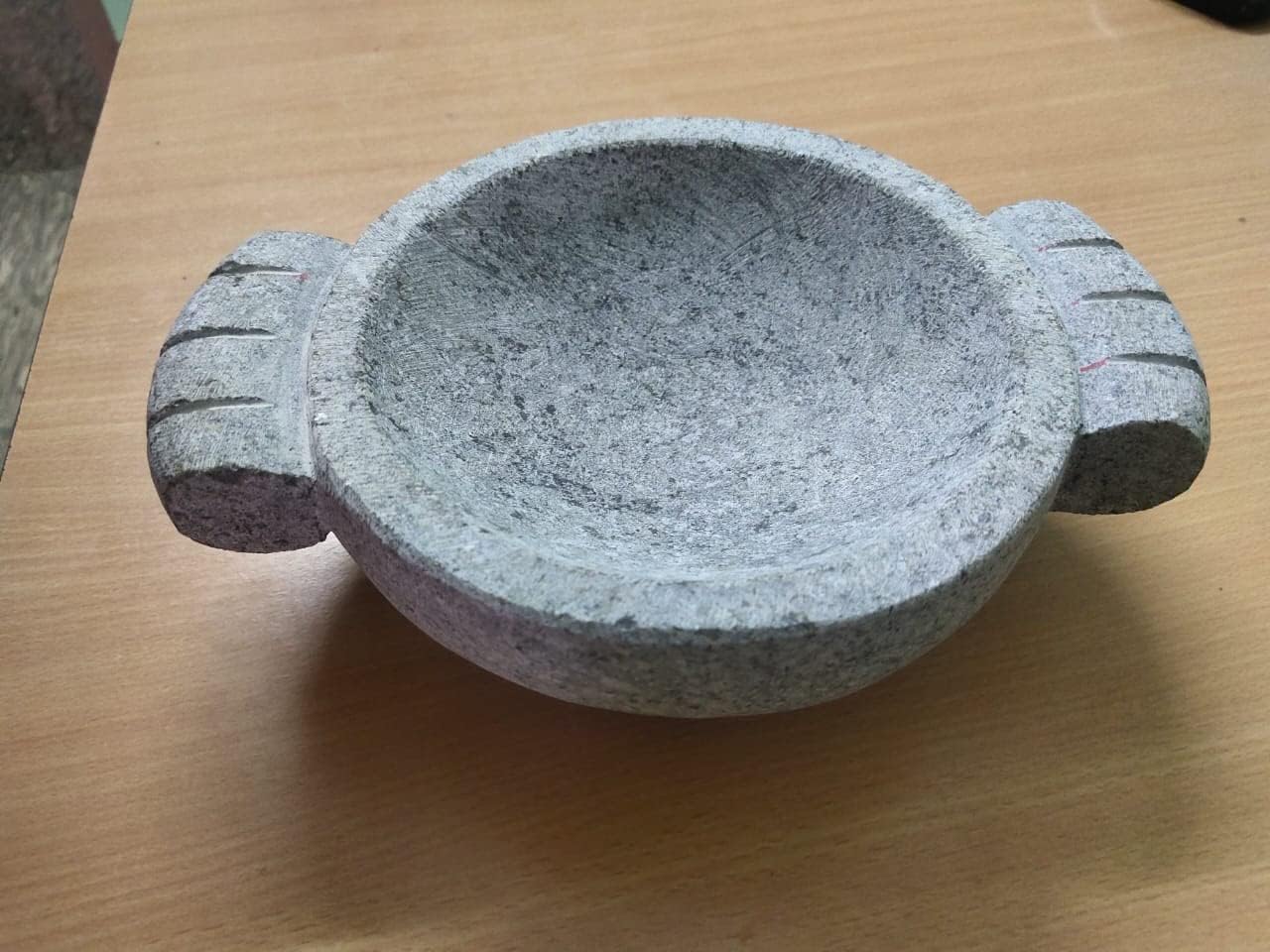 Subaa Stone uruli for Home Decor, Stone Urli Ethnic Traditional Bowl Showpiece Flower Pot 2 in one uruli and Mortar and Pestle. 10 inch Dia - Big Size