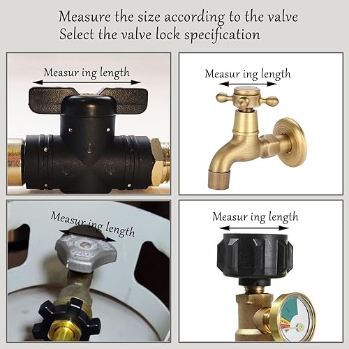Miniatura 8 de TEMEILI Cerradura de grifo de agua al aire libre Bloqueo de grifo al aire libre Cerradura de manguera de acero inoxidable con candado de contraseña,