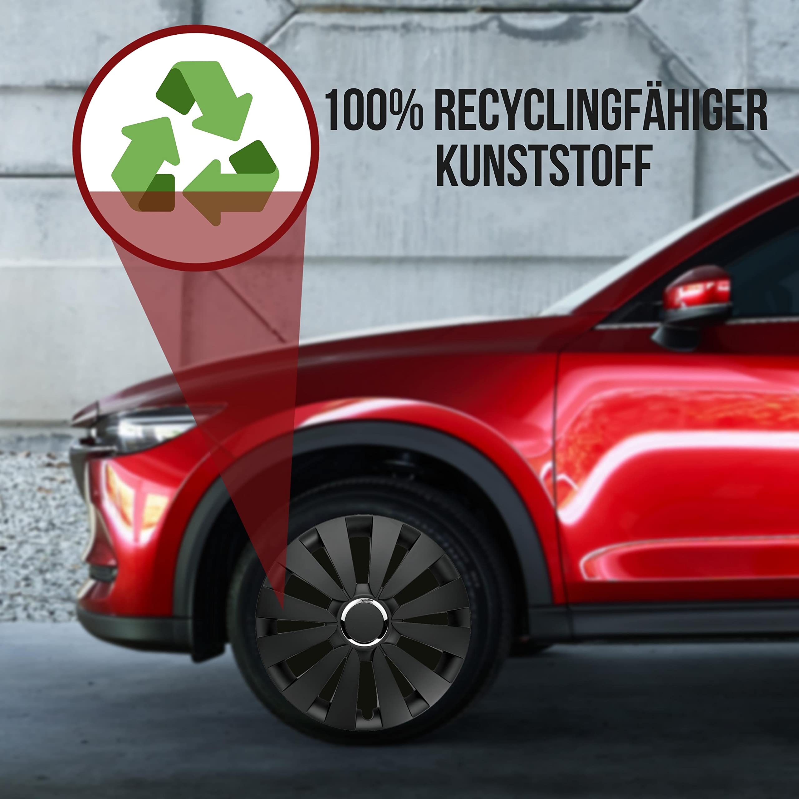 Copricerchi Neri Da 15 Pollici Per Cerchioni In Acciaio – Albrecht, Plastica Di Qualità Con Rivestimento Antiurto, Made In EU