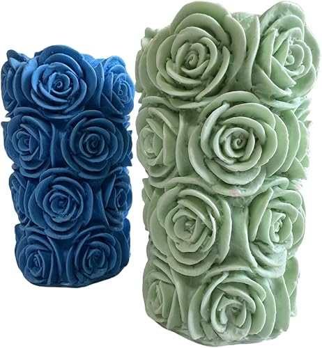 Great Mold Moldes grandes para hacer velas cilíndricas de rosas para velas, moldes de velas 3D para arte, boda, velas