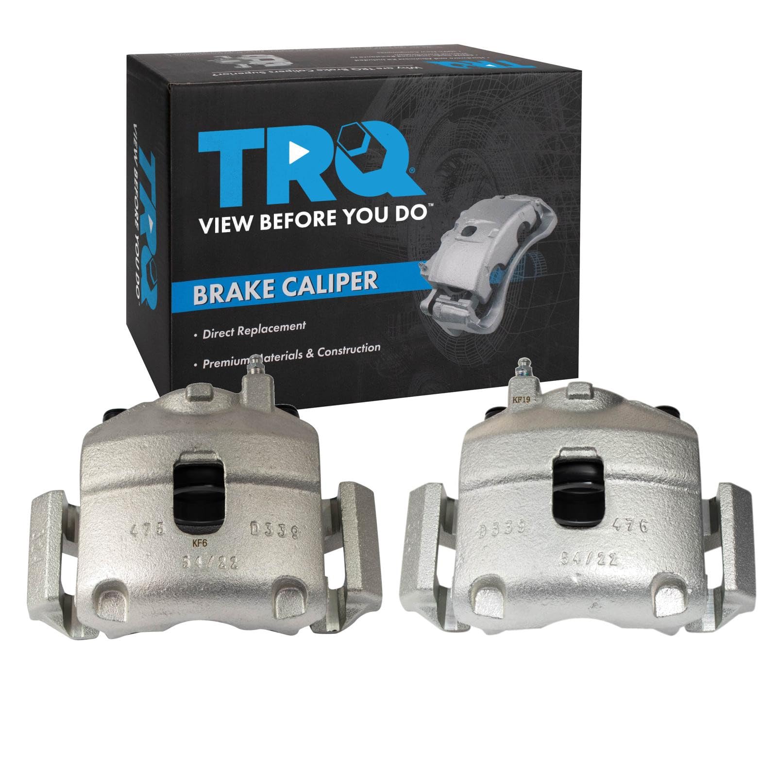 TRQ Front Driver and Passenger Side Brake Caliper Set Caliper Brackets