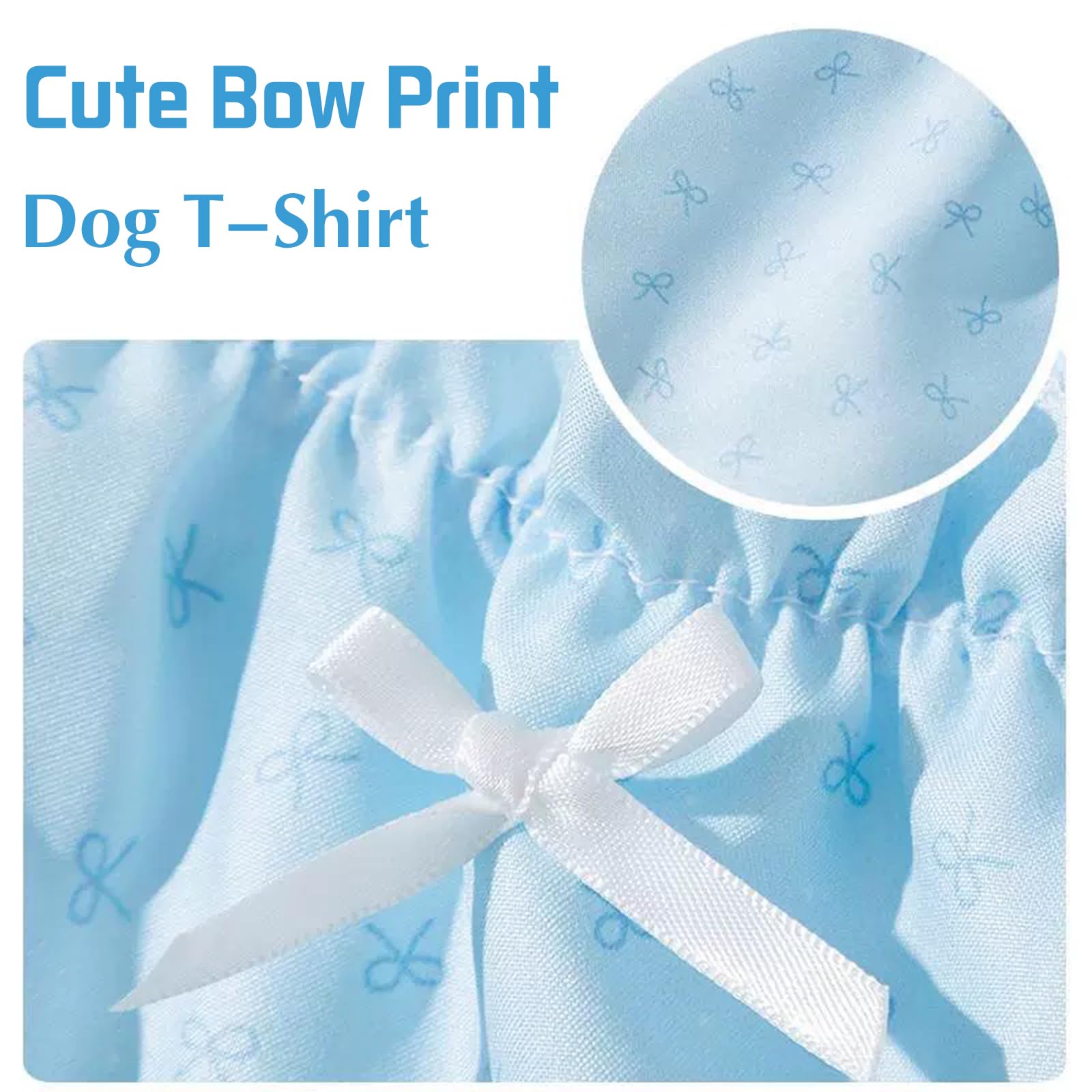 Lot de 2 Robes pour Chien, vêtements d'été à imprimé Floral de Taille XS, Chemises à Volants pour Petits Chiens, Bleu et Rose (Bleu, Taille M (2,5 à 4 kg)