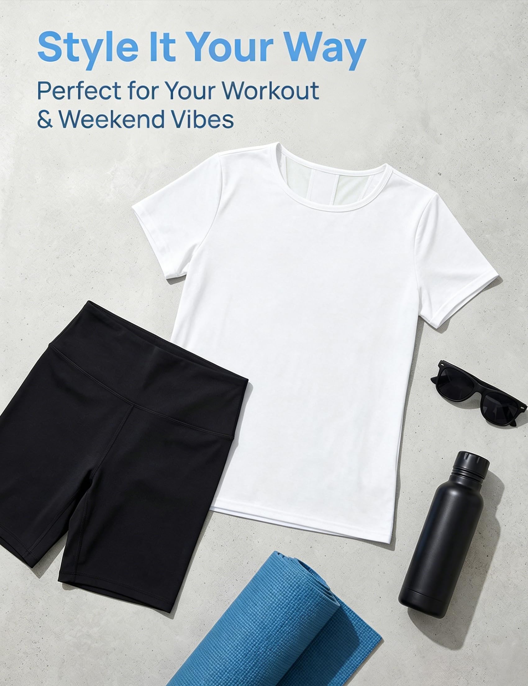 T Shirt Sport Femme Manches Courtes Col Rond Dos en Maille Respirante Haut Léger Séchage Rapide Running Yoga Fitness S-XXL