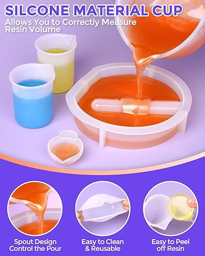 Miniatura 6 de Incly Kit de resina epoxi transparente de 80 onzas suministros de resina de arte de fundición y revestimiento para fabricación de joyas mesa de