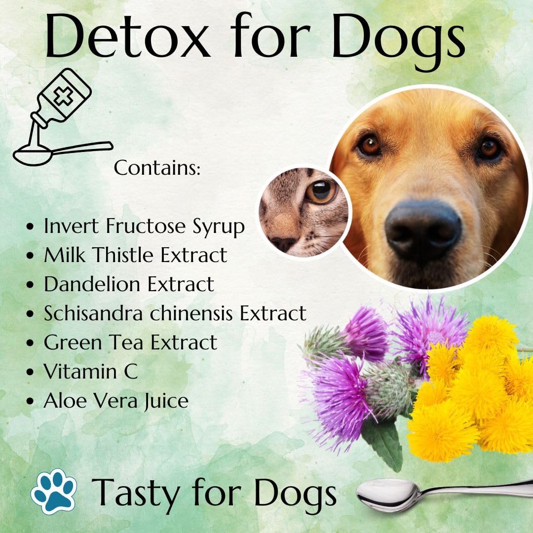 Topvet - Detox Syrup - suplement uzupełniający dla psów, wsparcie wątroby i nerek, detoksykacja, silne działanie antyoksydacyjne, 200 ml