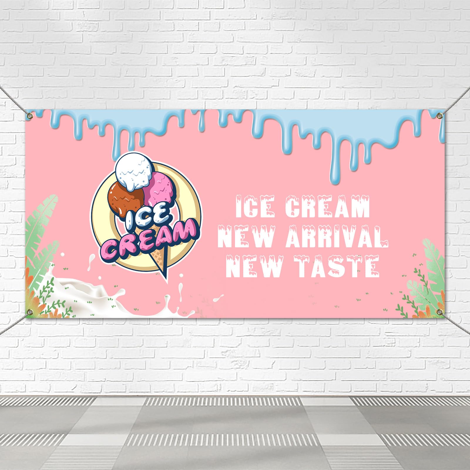 QSUM Custom Banner, Banners and Signs Customize, Personalized Backdrop Banner Signs with Logo Text Photo for Wedding Parties Graduation Birthday Outdoor Event (2x8 FT)