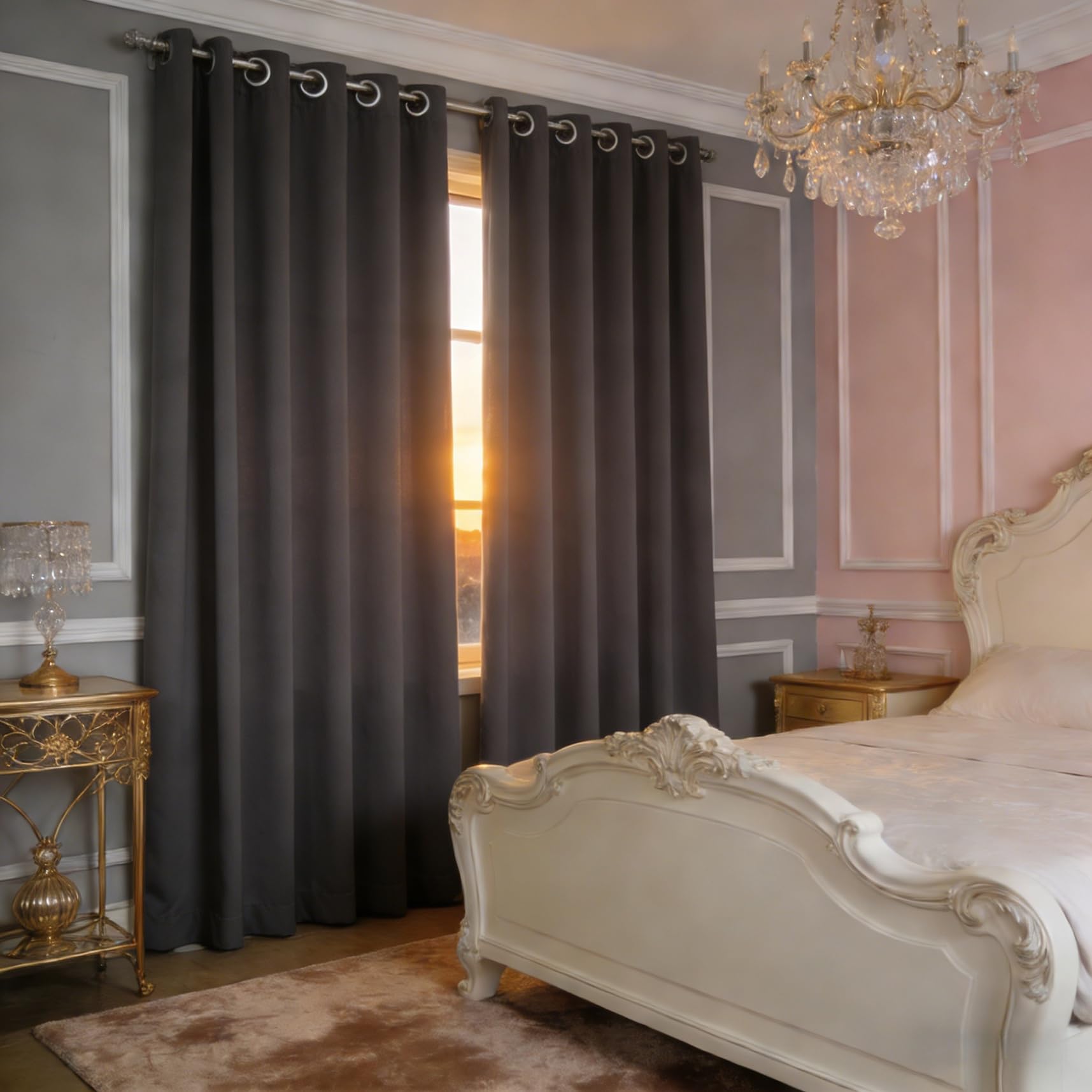 Rideaux voilages opaques pour tamiser la chambre et le balcon moderne en gris