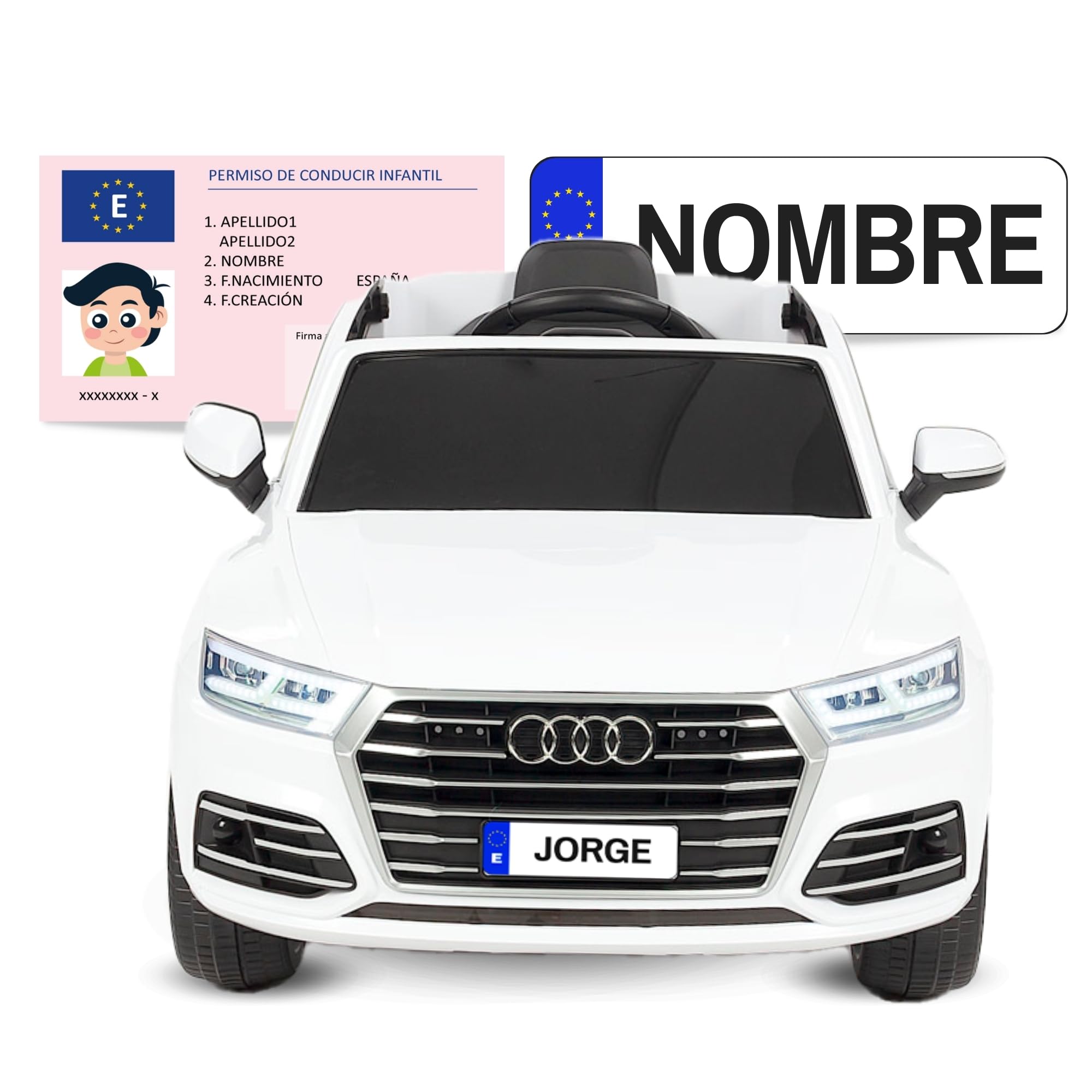 Coche Eléctrico para Niños Audi Q5 - GALUMBA Toys - Licencia Oficial, Mando a Distancia, Batería 12V, Luces LED, Sonido Integrado, Cinturones de Seguridad, Diseño Realista, Fácil Montaje (Negro)