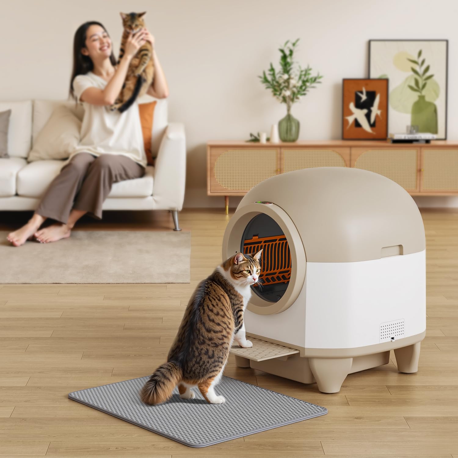 猫 自動トイレ オシッコが漏れない スマホ遠隔管理 センサー付き 飛散防止 Amazon | Alebert 猫 自動トイレ オシッコが漏れない スマホ遠隔