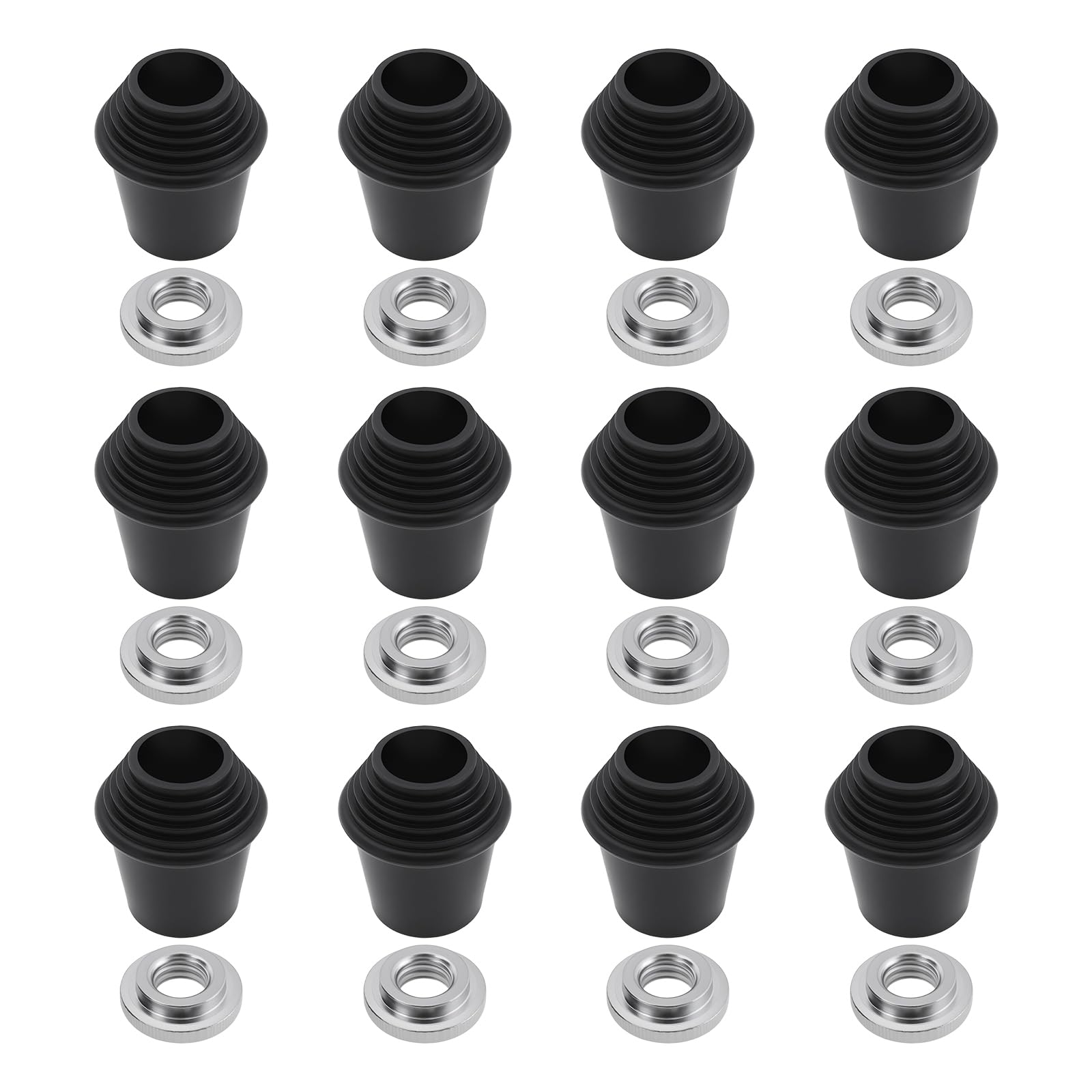 Briny River 12PCS Bass Drum Spur Rubber Feet 1.3x1.18in with Nuts Compatible with Bass Drum Spurs for Another Kinds of Drum Legs of Similar Form