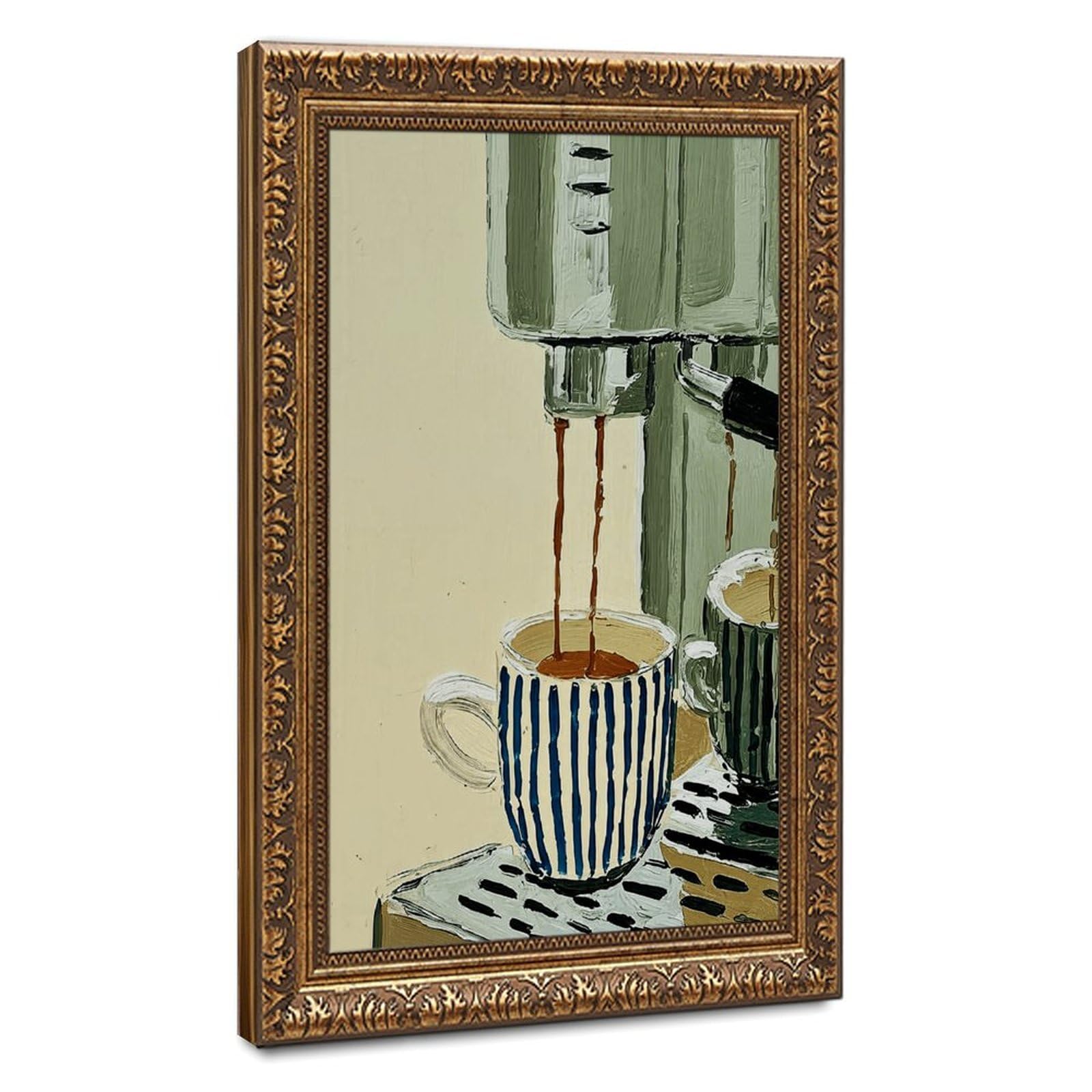 AYINUER Blue And White Vertical Stripes Poster Canvas Poster for Living Room Decor Gift