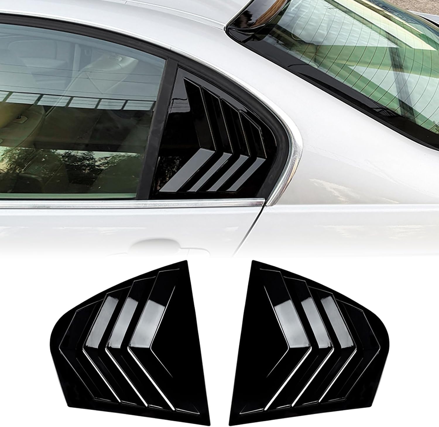 Rear Window Side Louver Cover for BMW 3 Series E46 M Sport 1998-2005 Black