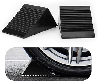 Alpinista Wheel Chocks for Motorhome Caravan Chocks Rubber Stoppers for Cars Trailer Vehicles Black Pack of 2