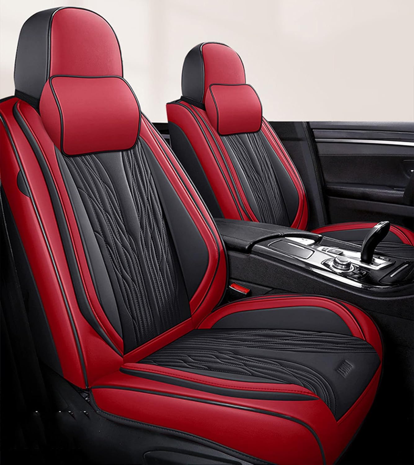 Car Seat Cover, Front Rear 5 Seat Full Set Universal Leather Four Seasons Pad Compatible Airbag Seat Protectors Watertight,B