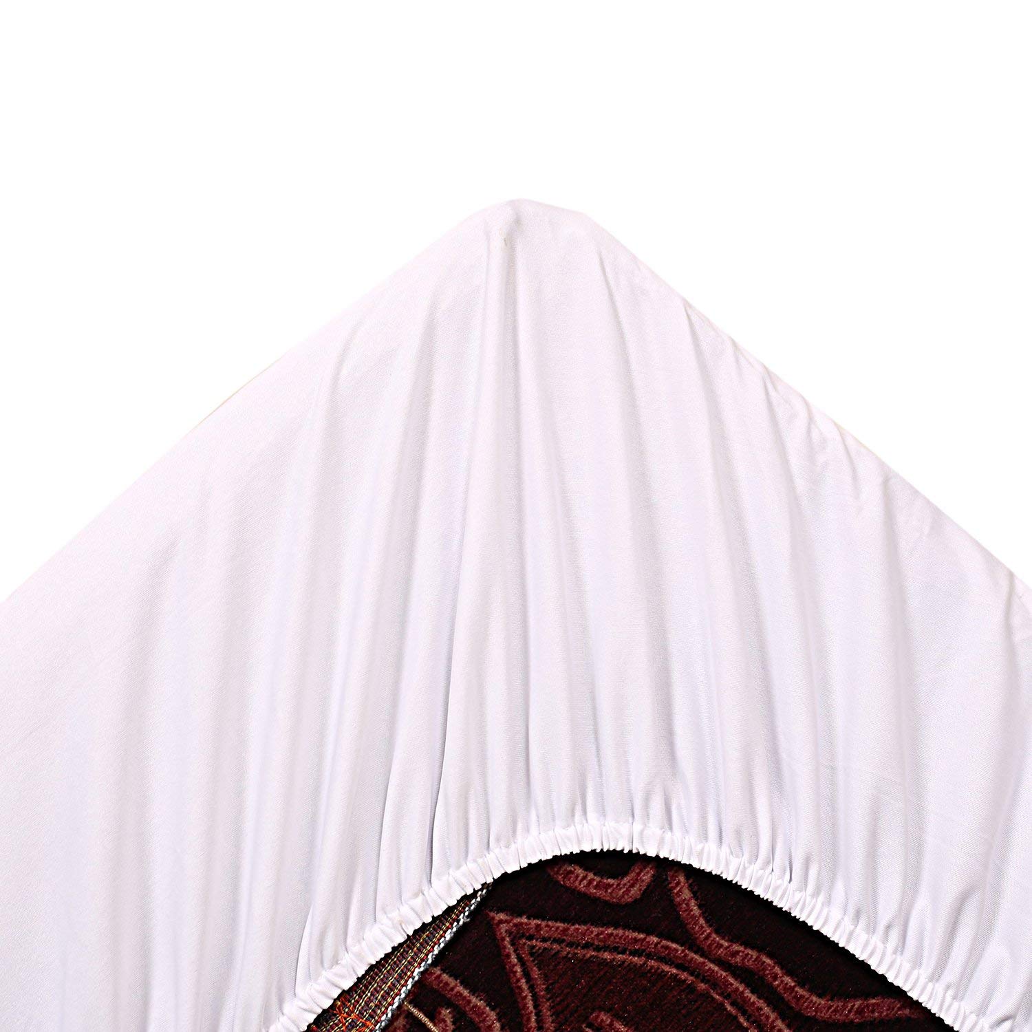 URBAN HAAT Waterproof Dust Proof Terry Cotton Towel Fitted Double Bed Protector (72 x 72 inch/6 x 6 ft ; White)