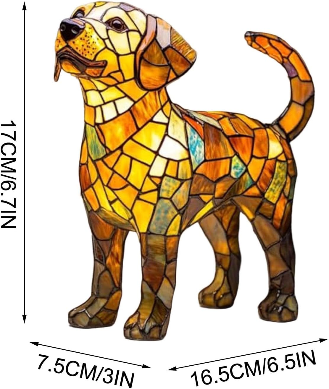 Stained Glass Dog Lamp, 3D Cute Vintage LED Tabletop Night Light with USB, Puppy Bedside Lamp for Bedroom Desk Nursery Decor, Gift for Dog Lovers (B/01)