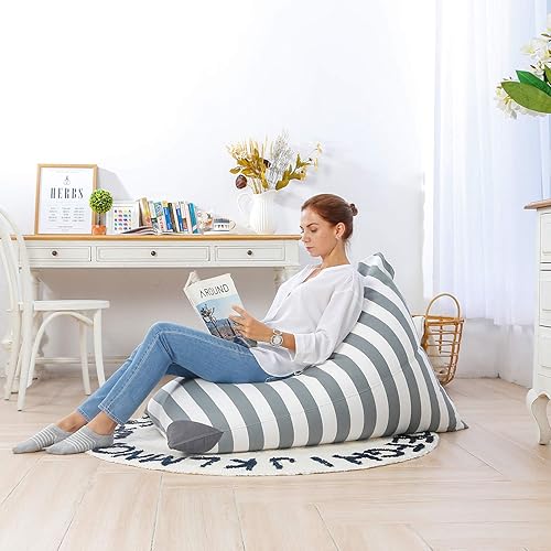 Miniatura 5 de Aubliss - Sillón puf para almacenamiento de animales de peluche, adecuado para niños, niñas y adultos, sólo incluye la funda de puf, con cremallera