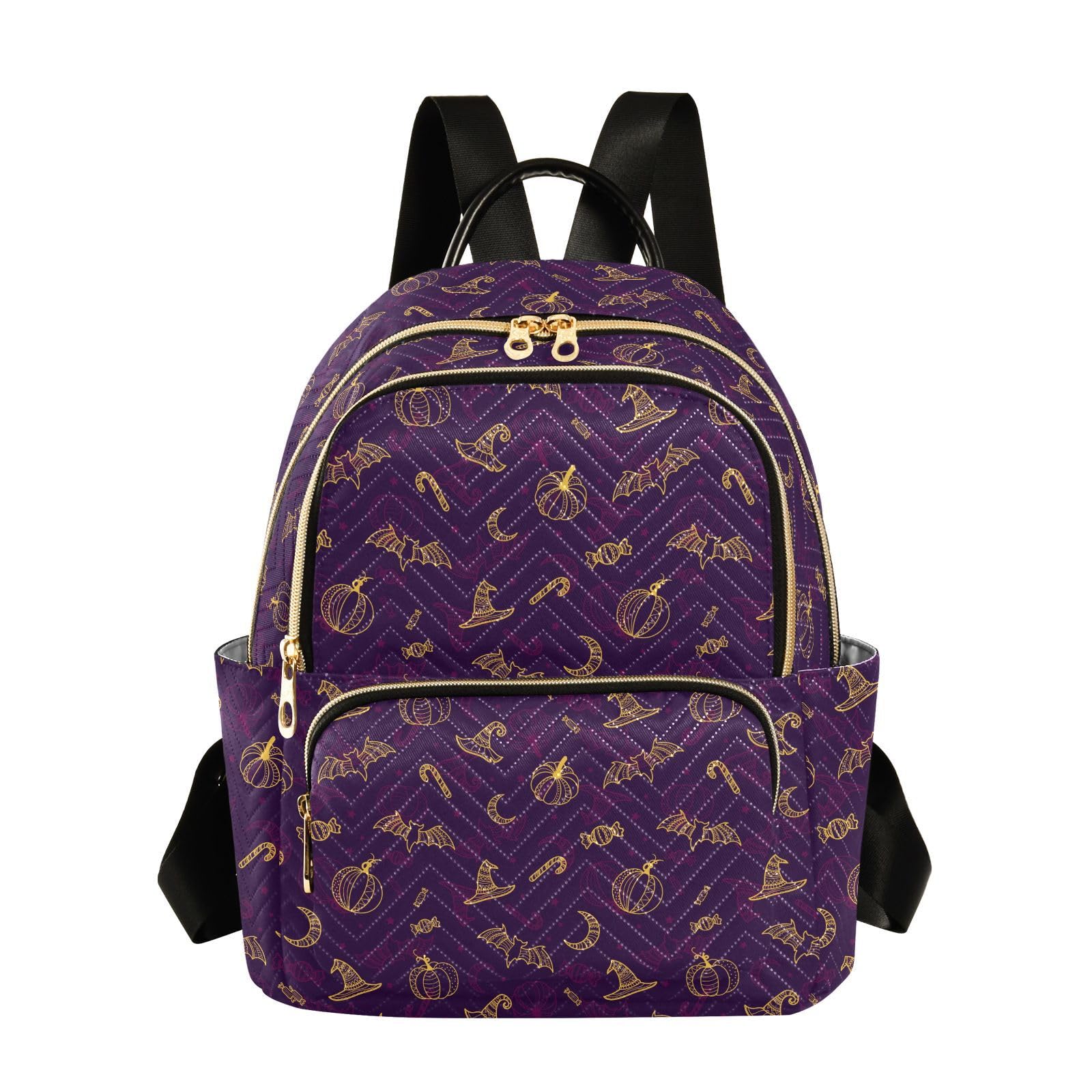 Women Mini Backpack Halloween Bats Fashion Purse,S