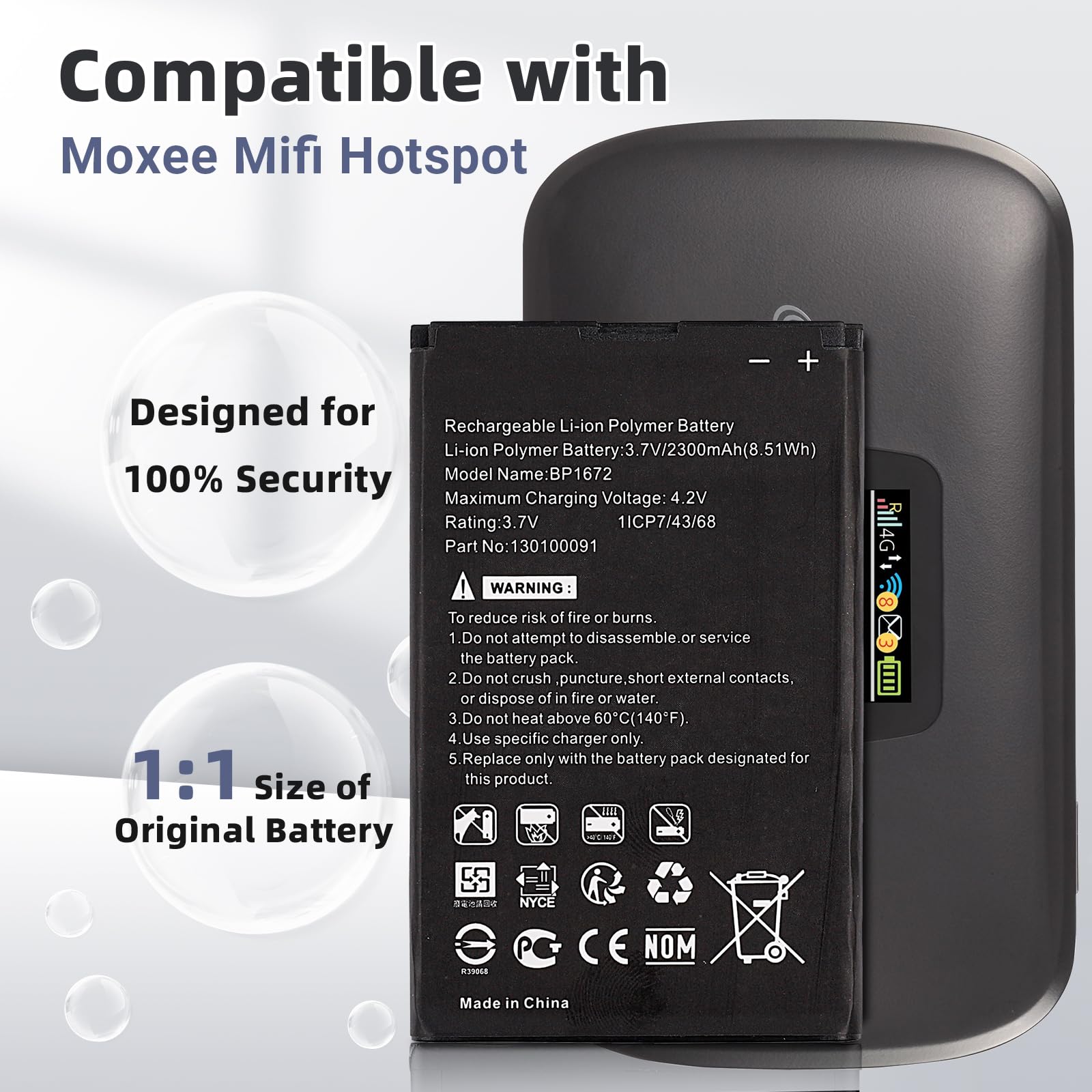 Aazon.co: ERYNK BP1672 Rechargeable Battery Copatible with oxee ifi Hotspot K779HSDL with