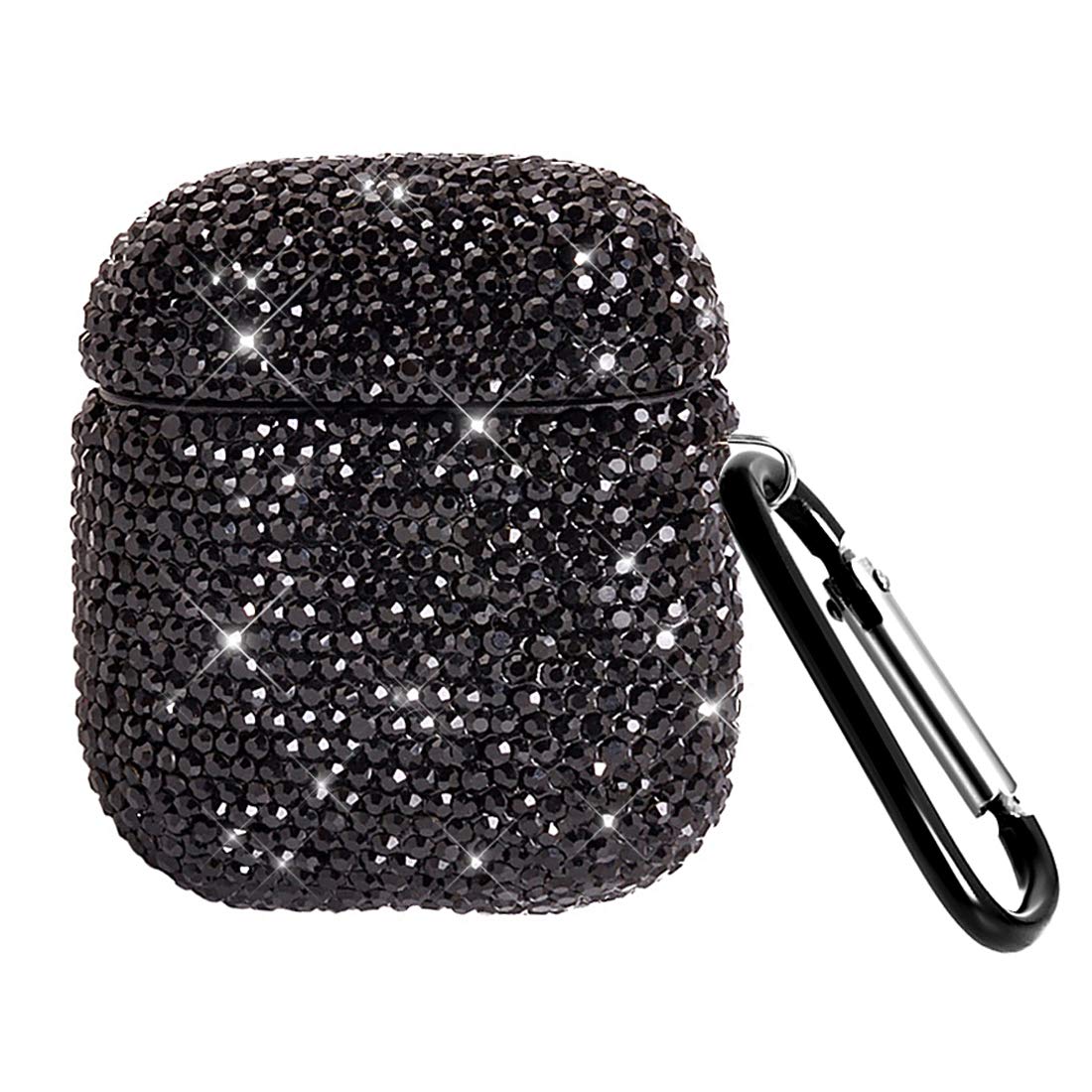 Cover AirPods,Custodia AirPods,con moschettone Glitter Bling Scintillante  Brillantini Diamond Hard PC due pezzi Custodia Case Cover antipolvere  protettiva Custodia Cover per AirPods 1 \u0026 2,nero : Amazon.it: Elettronica