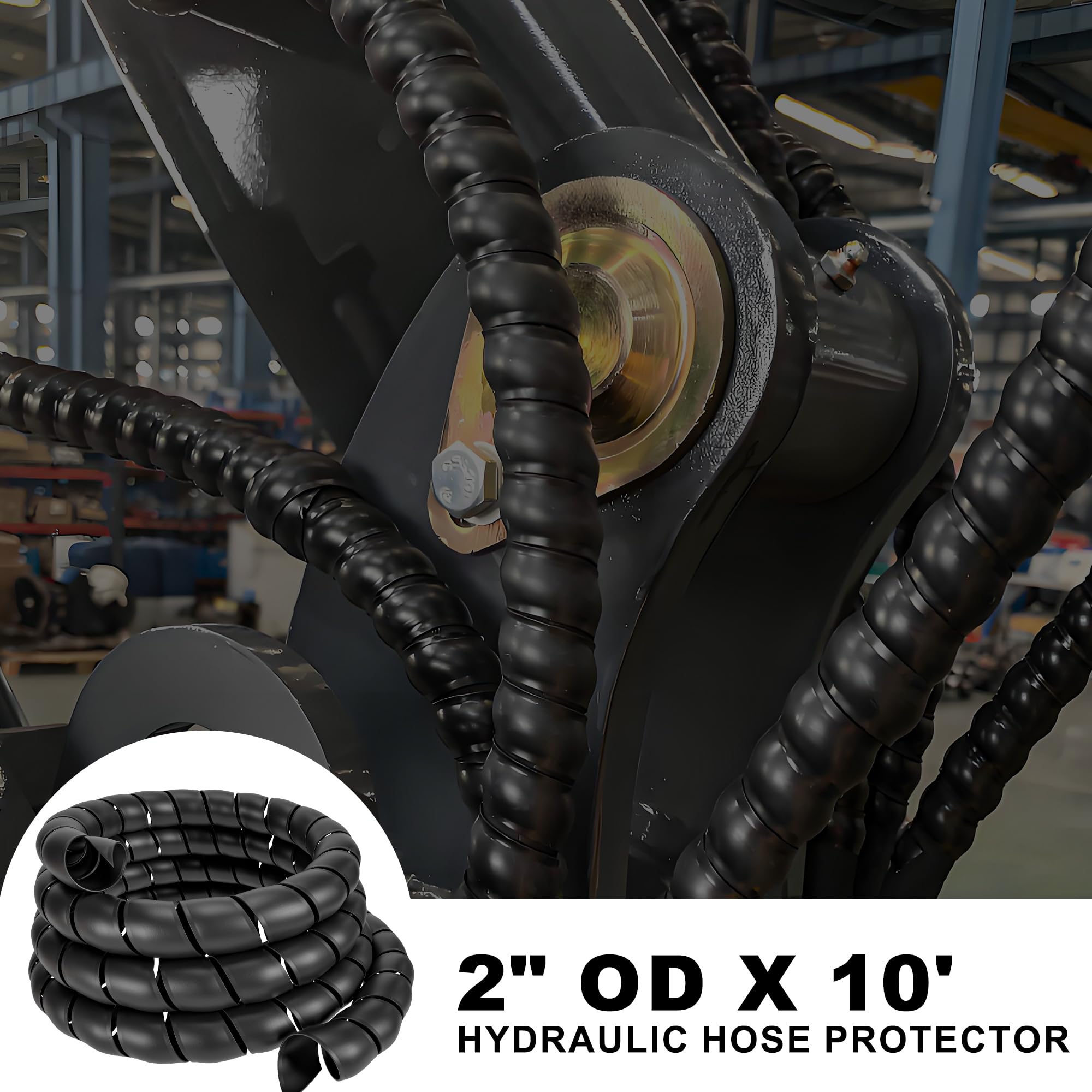 Protezione per tubo idraulico, 2" OD x 10' lunghezza involucro a spirale