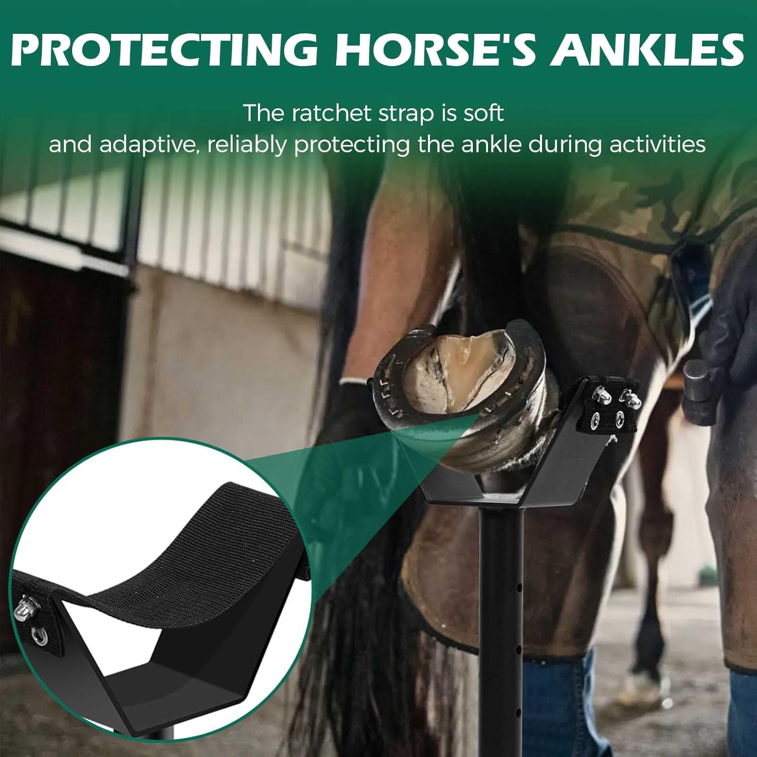 Ecliptica Adjustable Jack Farrier Stand Hoof Stand for Horses Farrier Metal Hoof shoeing Stand, Horse Trimming Shoeing Barefoot Horse Hoof Trimming Tools Grip Hoof Care Tools Veterinary Instruments