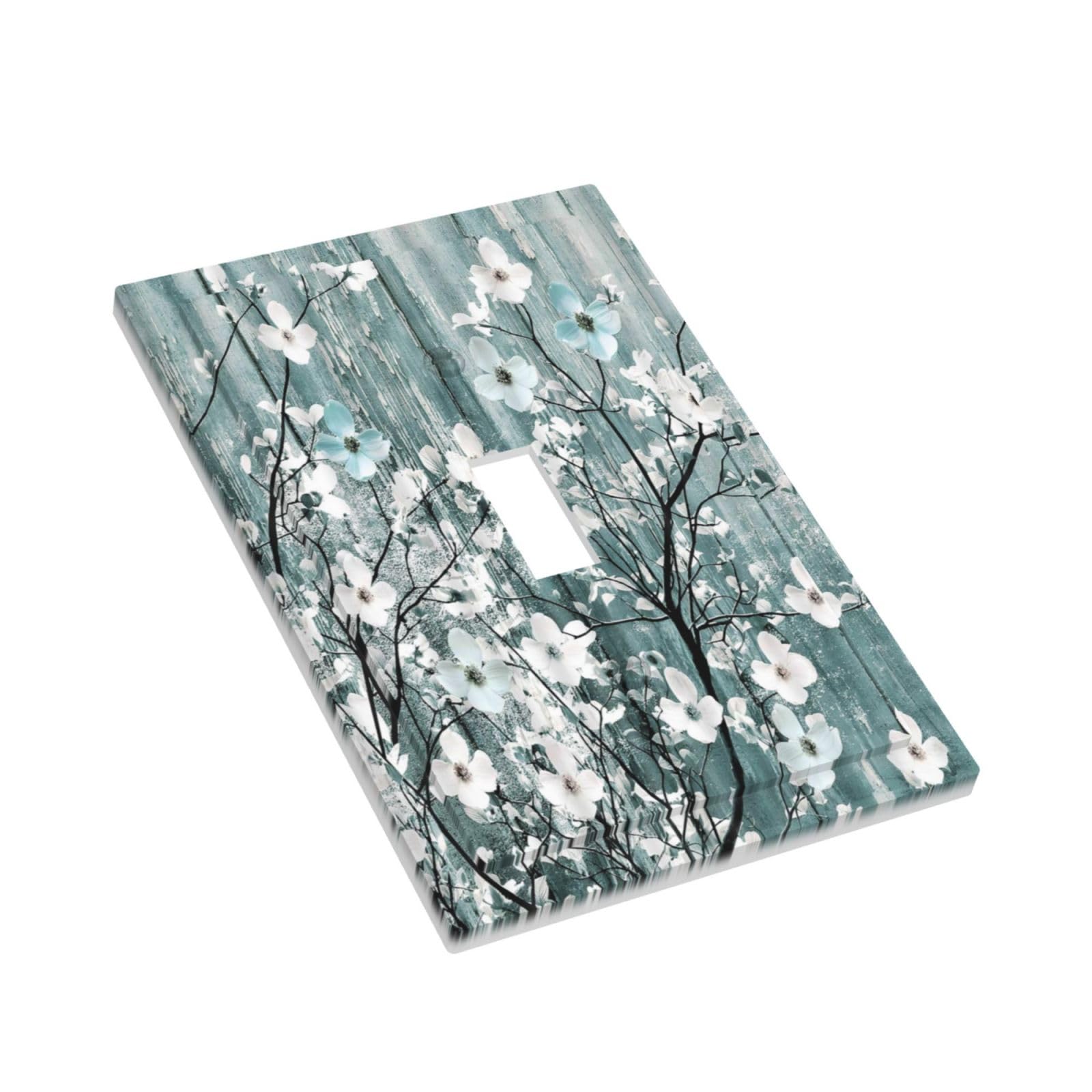 Decorative Light Switch Cover Plate Rustic Flower White Floral Vintage - View #12