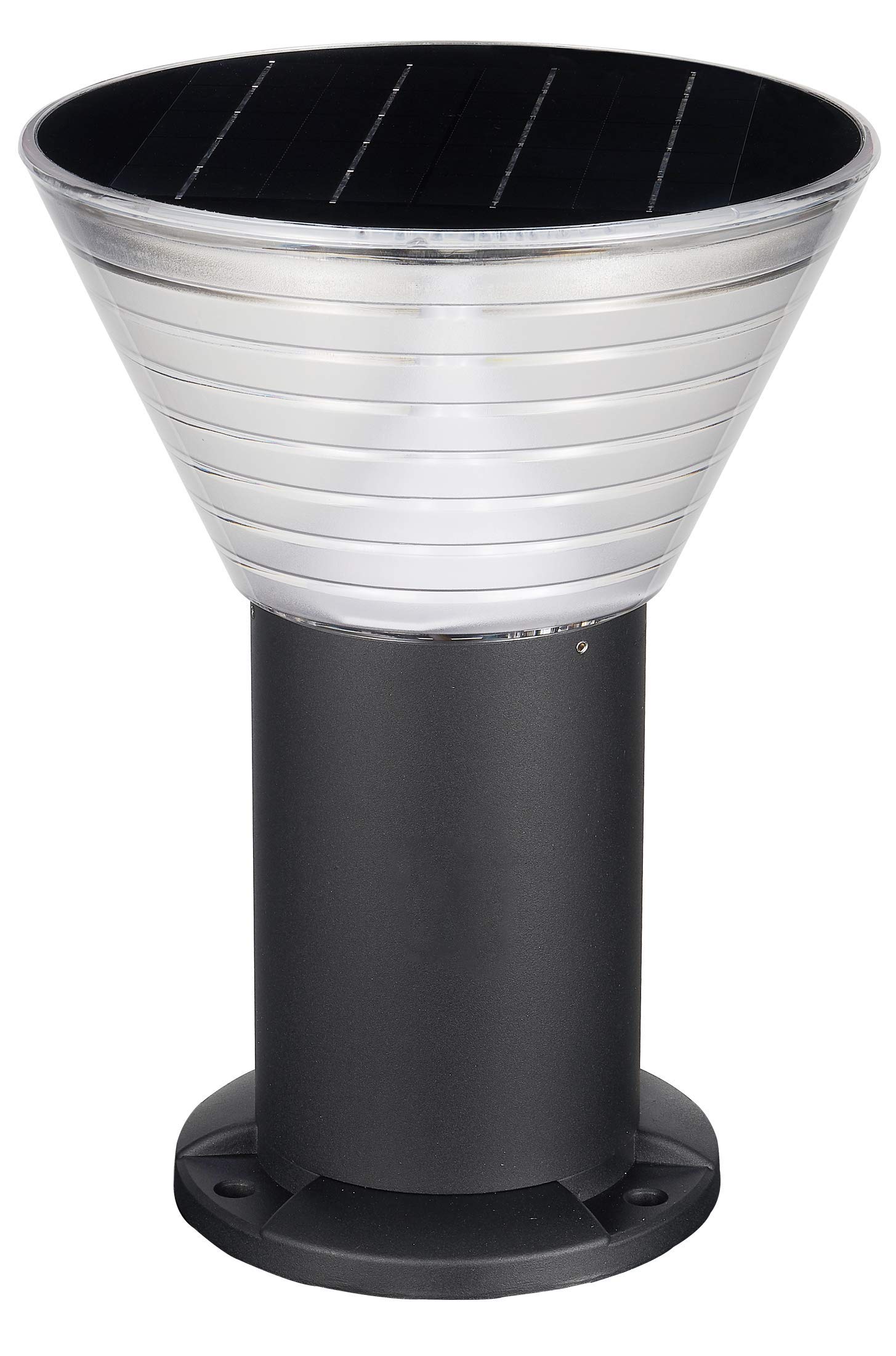 Iplux | Lampe solaire de jardin | Rome 30cm | Lampe solaire d'extérieur à LED sur pied à énergie solaire | Haute qualité | Durée d'éclairage 15 heures | 400 Lumens | Lumière blanche chaude