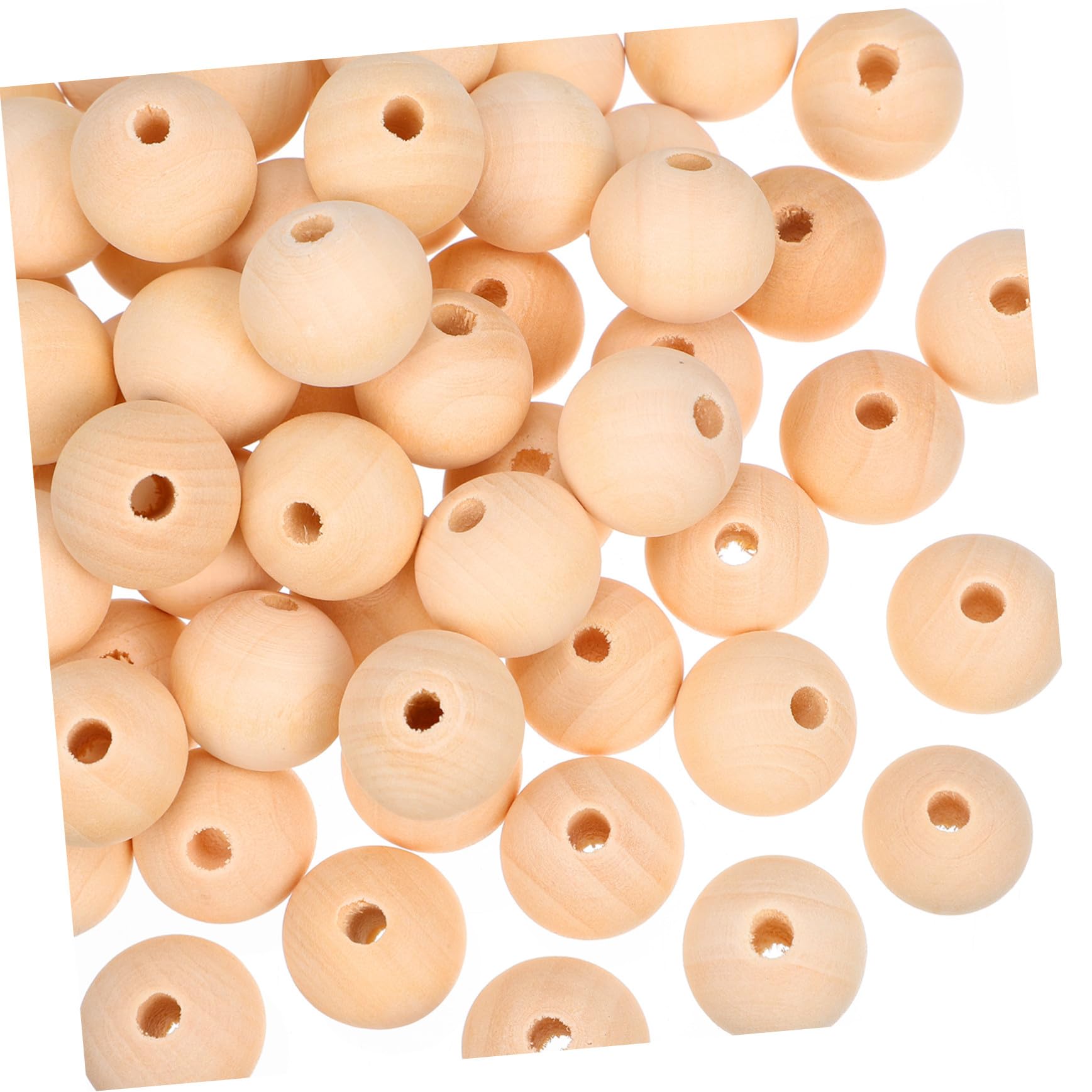 Cuentas Color con 200 Madera de Artesanales Agujeros Redondas de 20 Hacer Accesorios Pulseras Mm Caqui para para Manualidades DIY y